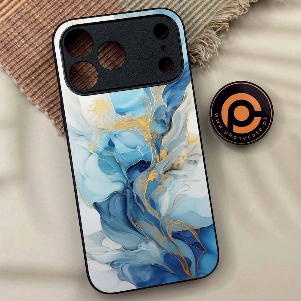 iPhone 17 Pro Max - Liquid Marble 2.0 Series - Premium Metal Printed soft Bumper shock Proof Case