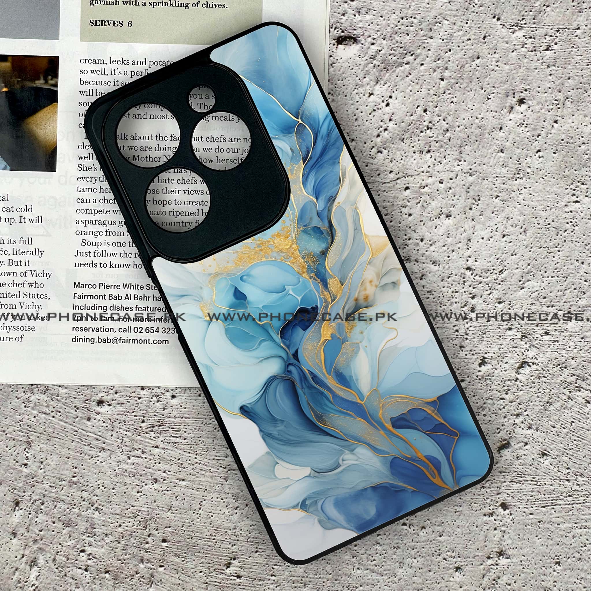 Infinix Hot 40 Pro - Liquid Marble 2.0 Series - Premium Printed Glass soft Bumper shock Proof Case