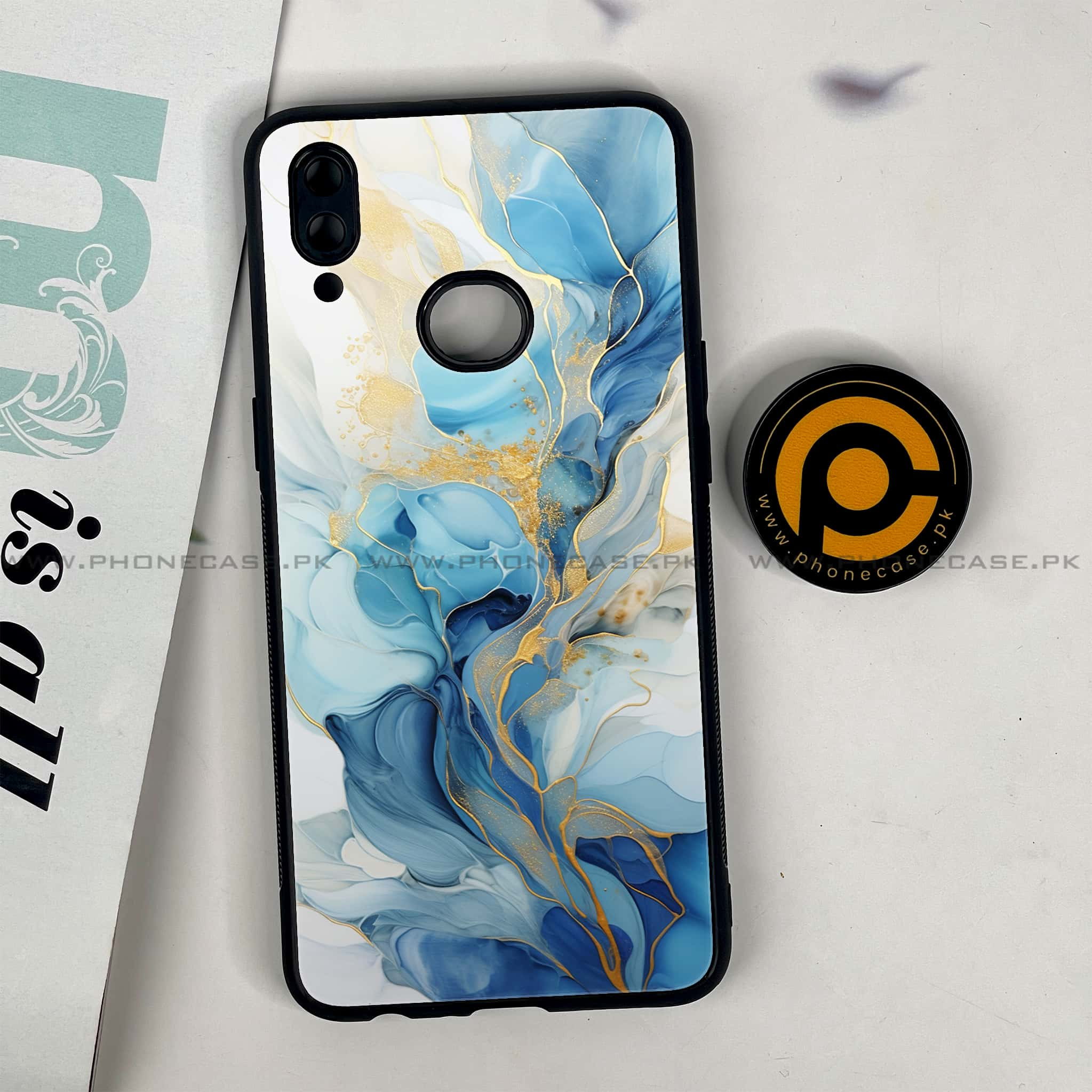 Galaxy A10s - Liquid Marble 2.0 Series - Premium Printed Glass soft Bumper shock Proof Case