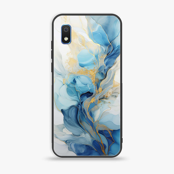 Samsung Galaxy A10 - Liquid Marble 2.0 Design 1 - Premium Printed Glass soft Bumper shock Proof Case CS-20216