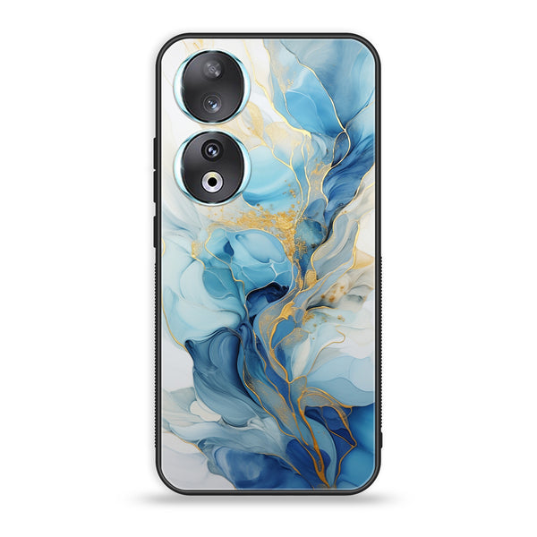 Huawei Honor 90 - Liquid Marble 2.0 Series - Premium Printed Glass soft Bumper shock Proof Case