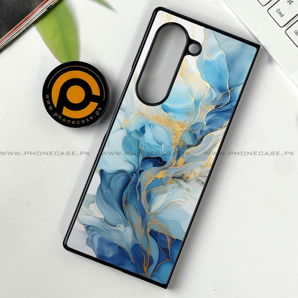 Samsung Galaxy Z Fold 6 - Liquid Marble 2.0 Design 1  - Premium Printed Metal soft Bumper shock Proof Case CS-39743
