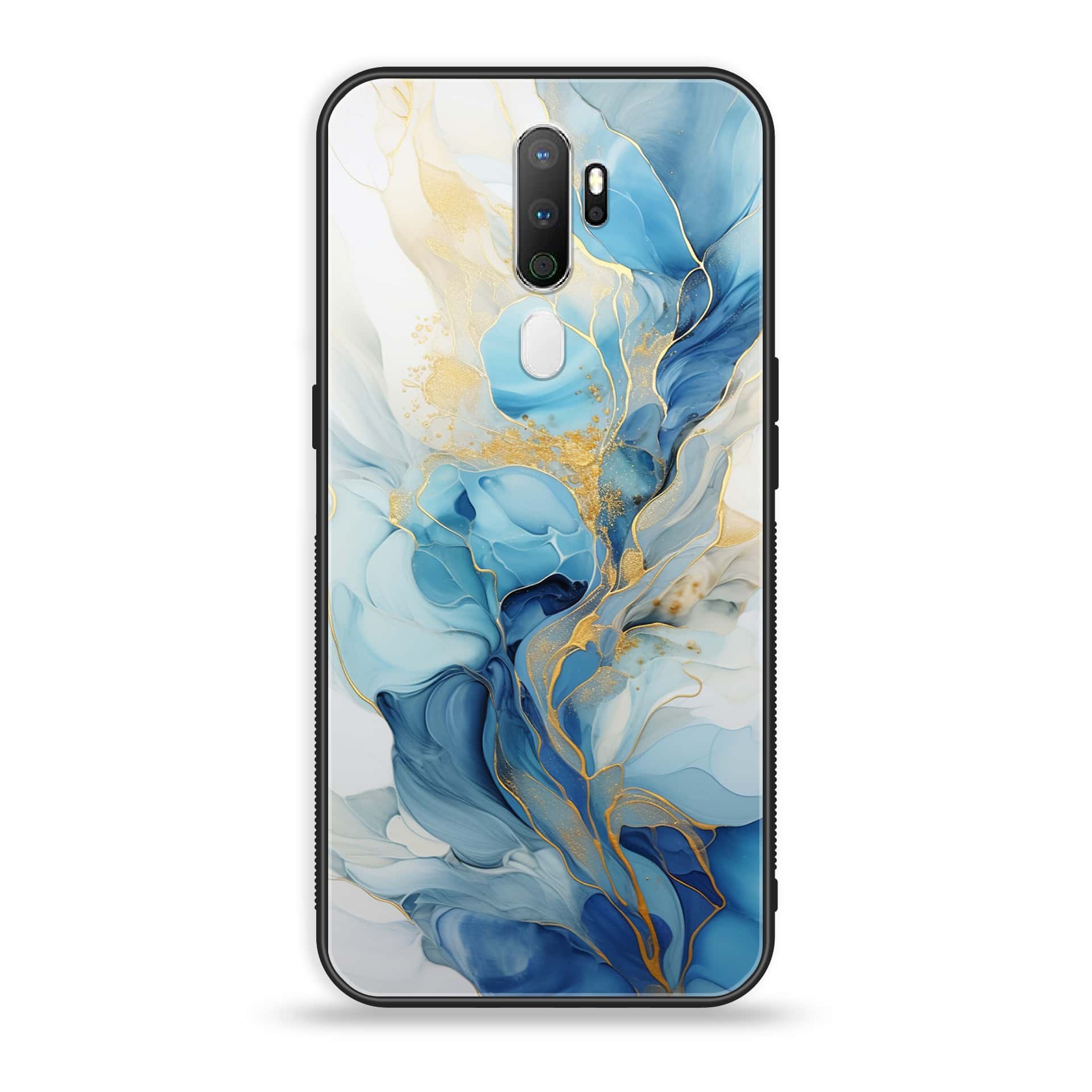 Oppo A5 2020 - Liquid Marble 2.0 Series - Premium Printed Glass soft Bumper shock Proof Case