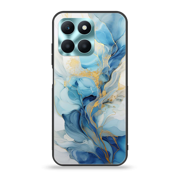 Honor X6a - Liquid Marble 2.0 Series - Premium Printed Glass soft Bumper shock Proof Case