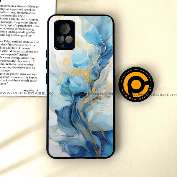 Vivo V20 - Liquid Marble 2.0 Series - Premium Printed Glass soft Bumper shock Proof Case