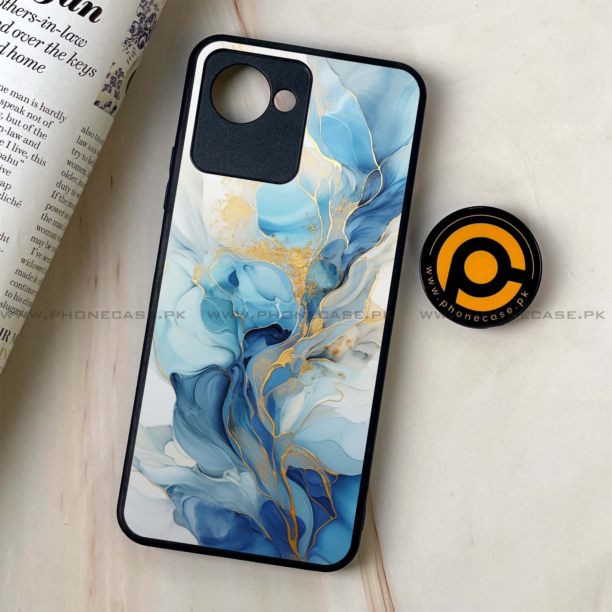 Realme C30 - Liquid Marble 2.0 Series - Premium Printed Glass soft Bumper shock Proof Case