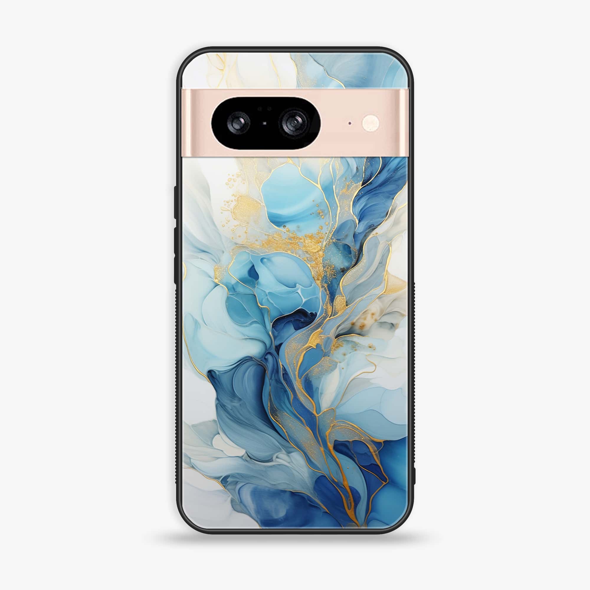 Google Pixel 8 - Liquid Marble 2.0 Series - Premium Metal Printed soft Bumper Shock Proof Case