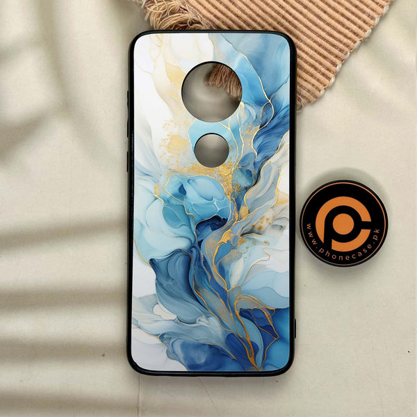 Moto G7 - Liquid Marble 2.0 Series - Premium Printed Glass soft Bumper shock Proof Case