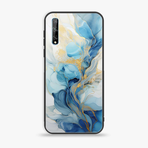 Huawei Y8p - Liquid Marble 2.0 Series - Premium Printed Glass soft Bumper shock Proof Case