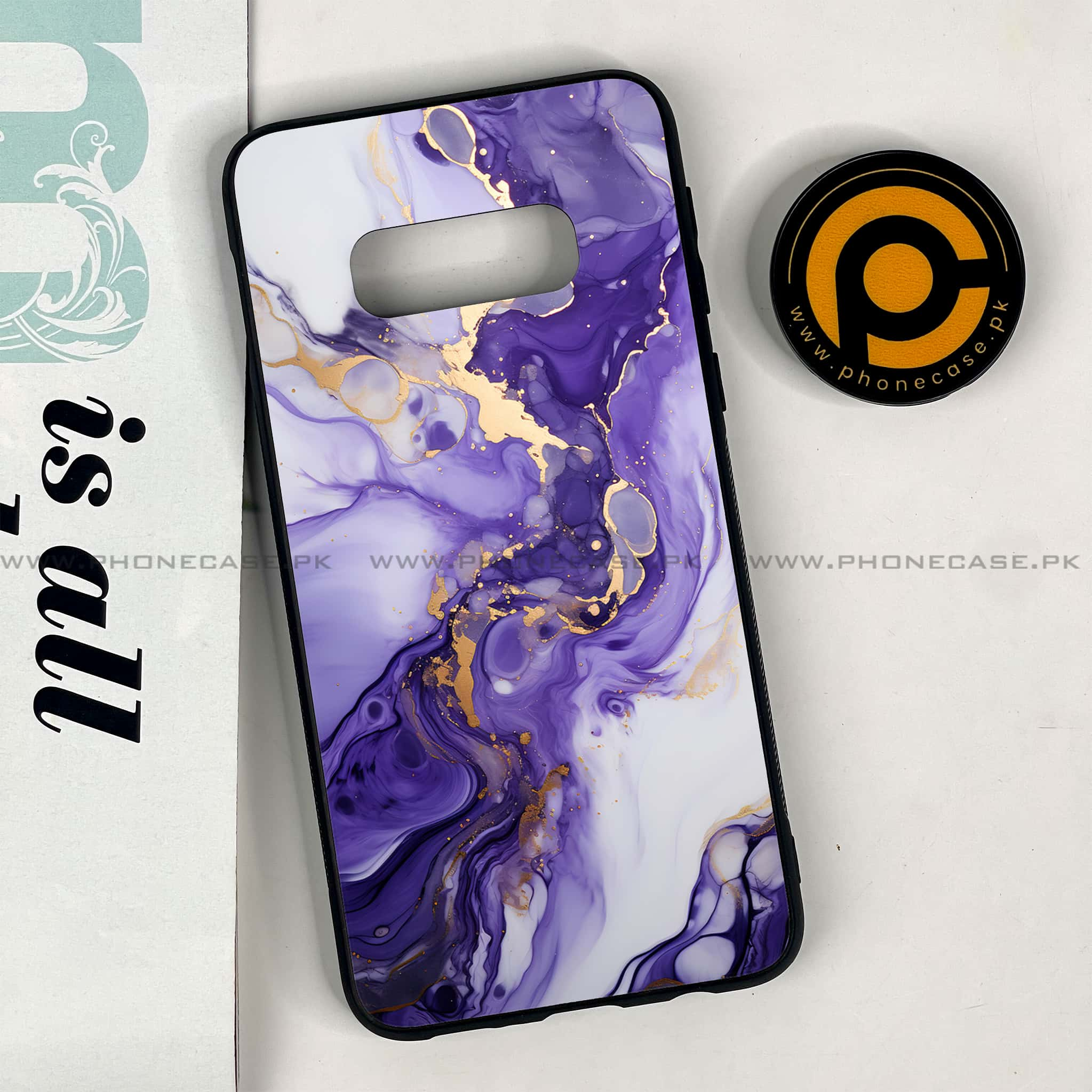 Galaxy S10e - Liquid Marble 2.0 Series - Premium Printed Glass soft Bumper shock Proof Case