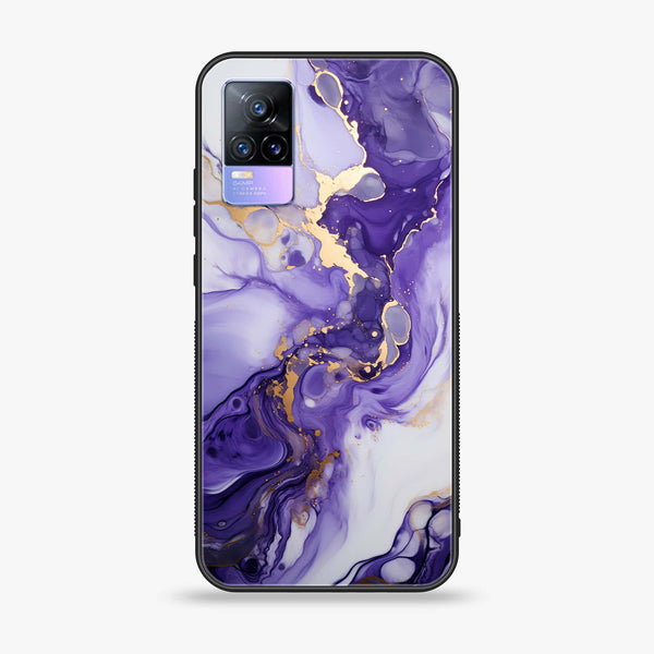 Vivo V21e/Y73 - Liquid Marble 2.0 Design 2 - Premium Printed Glass soft Bumper shock Proof Case CS-6664