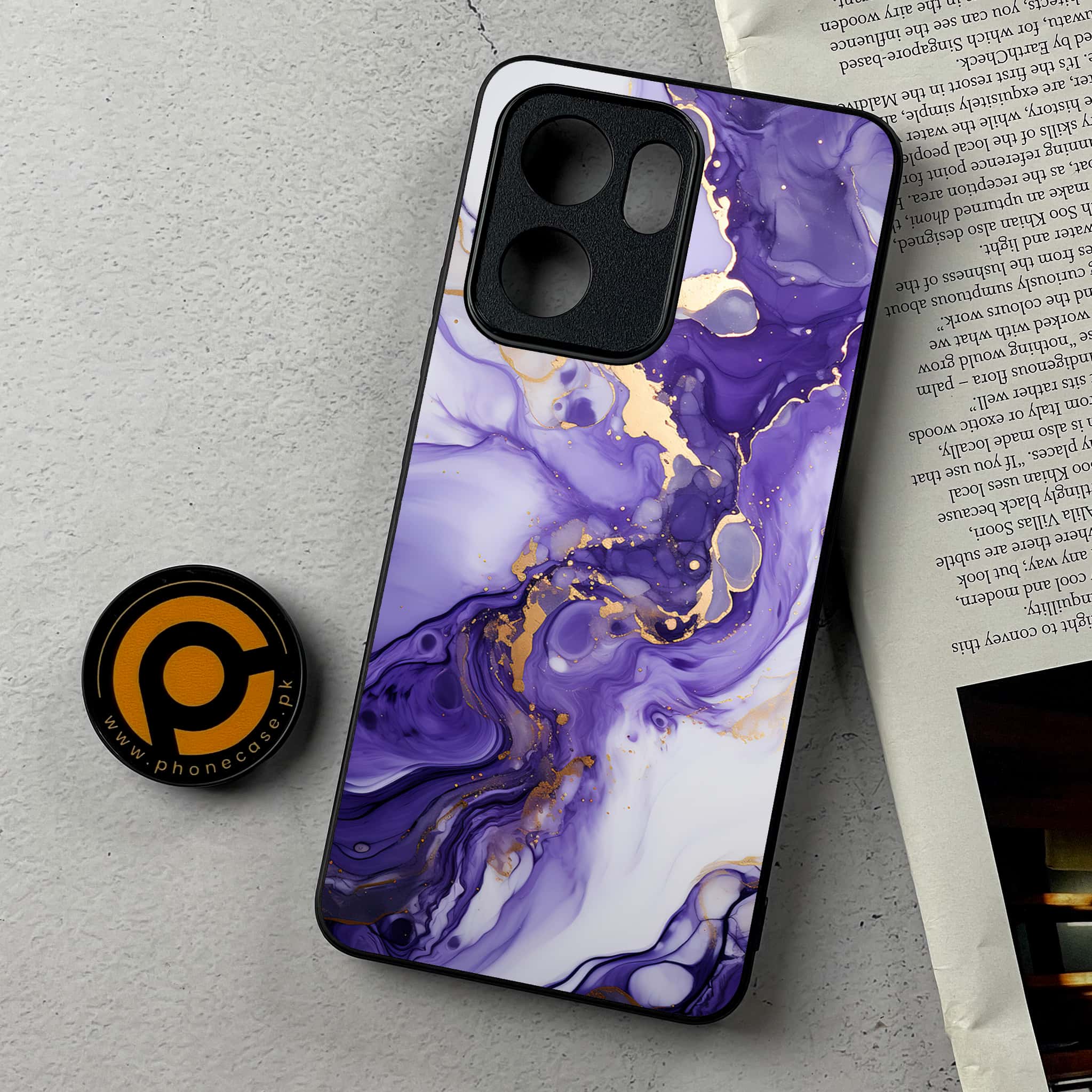 Oppo A5x - Liquid Marble 2.0 Series - Premium Metal Printed Soft Bumper Shockproof Case