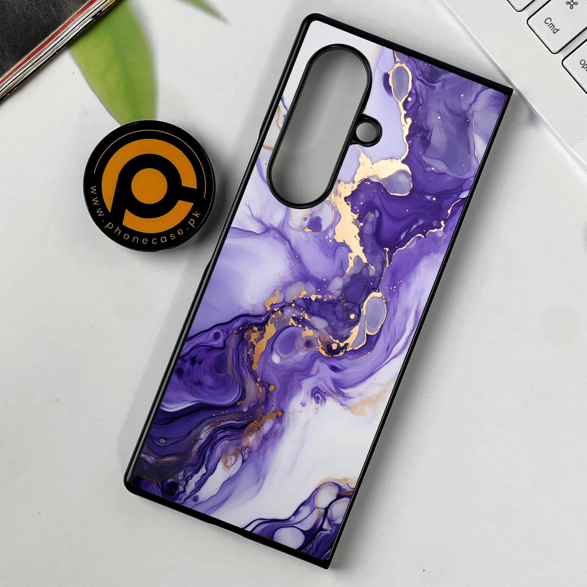Samsung Galaxy Z Fold 7 - Liquid Marble 2.0 Series - Premium Metal Printed soft Bumper shock Proof Case