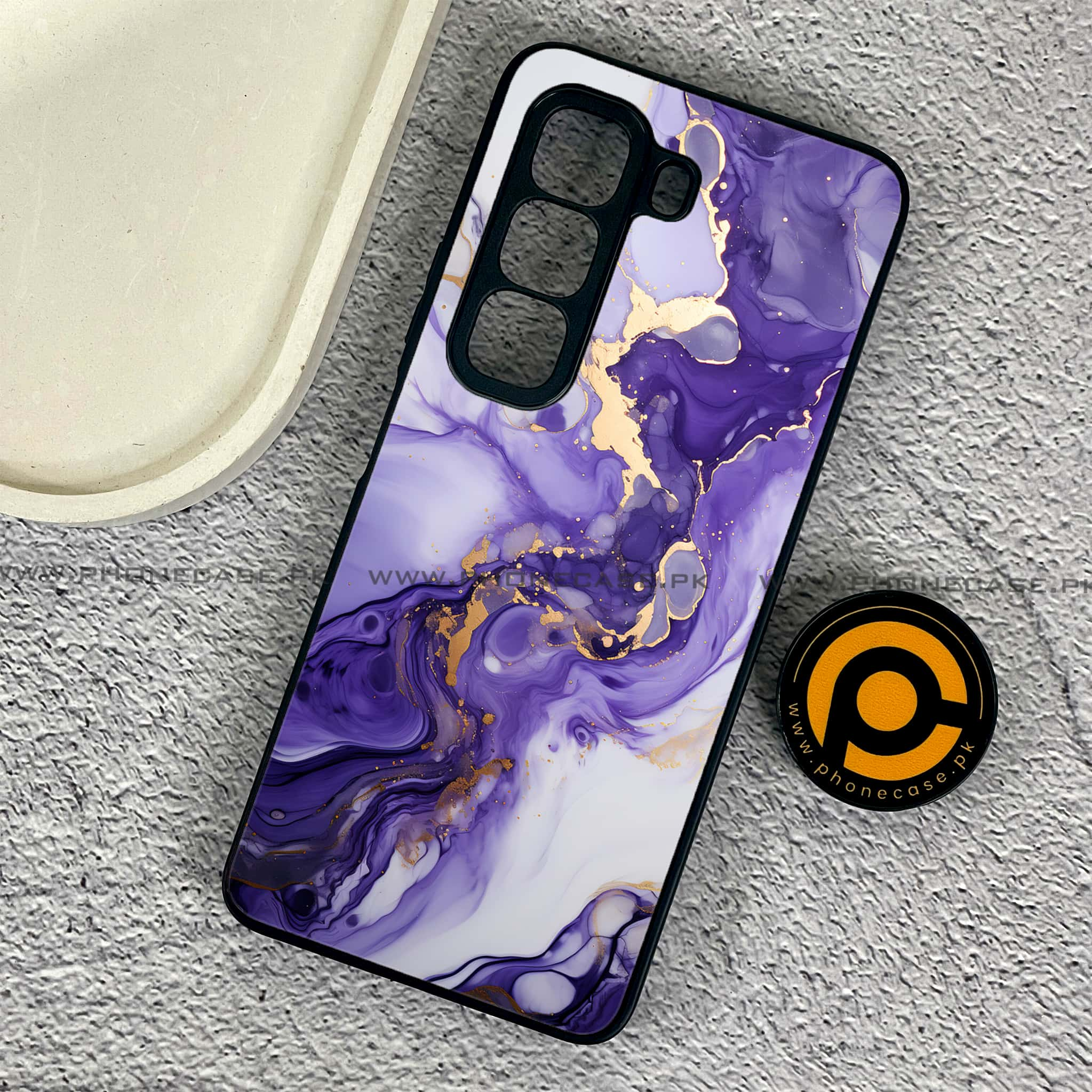 Infinix Hot 50 Pro - Liquid Marble 2.0 Series - Premium Printed Glass soft Bumper shock Proof Case