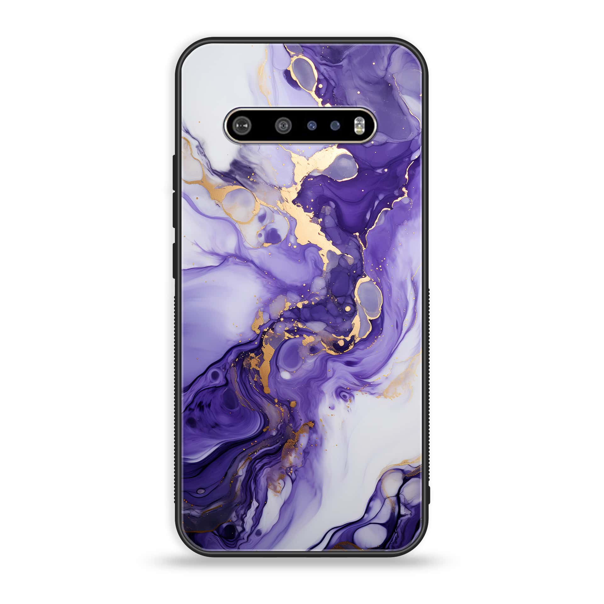 LG V60 Liquid Marble 2.0 Series Premium Printed Glass soft Bumper shock Proof Case