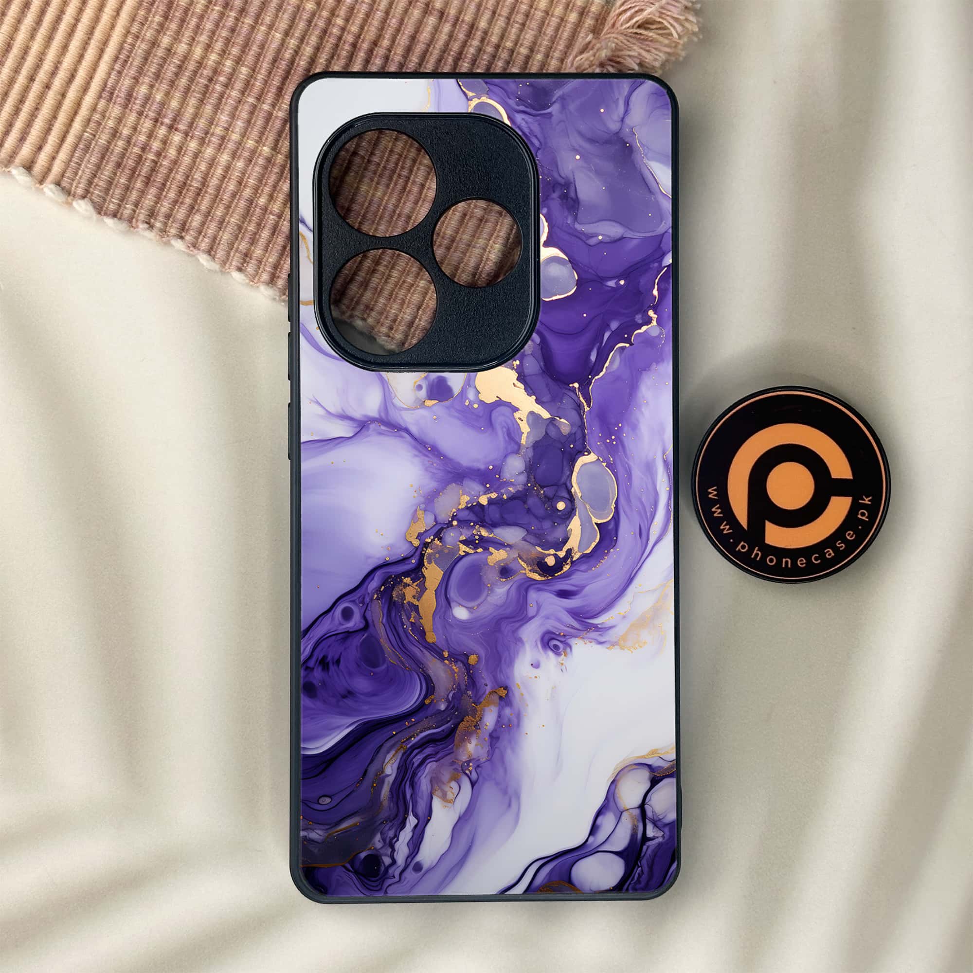 Realme GT 6 - Liquid Marble 2.0 Series - Premium Metal Printed soft Bumper shock Proof Case