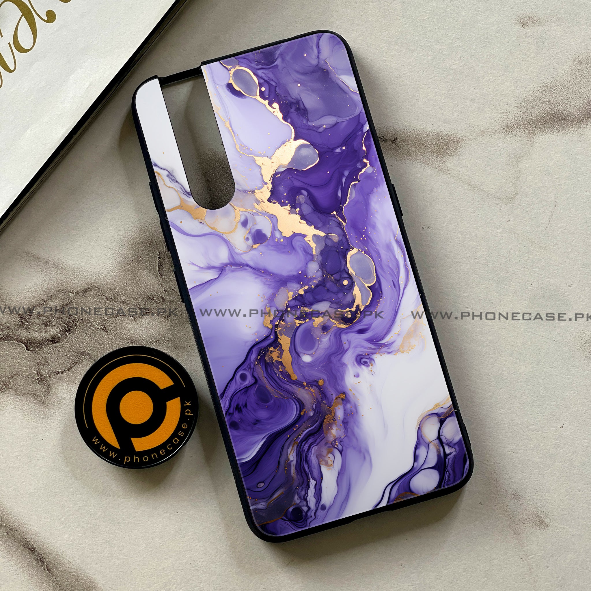 Vivo V15 Pro - Liquid Marble 2.0 Series - Premium Printed Glass soft Bumper shock Proof Case