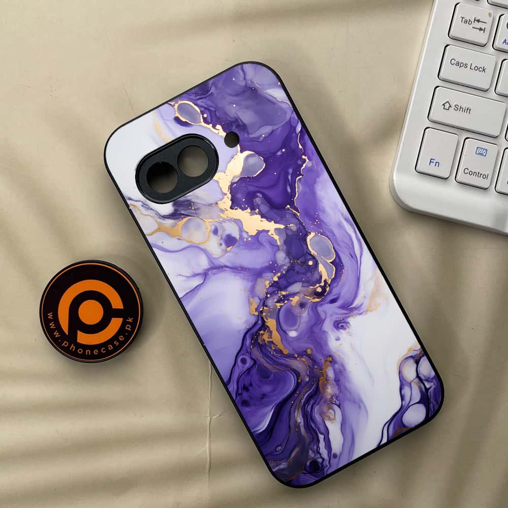 Google Pixel 9a - Liquid Marble 2.0 Series - Premium Metal Printed soft Bumper Shock Proof Case
