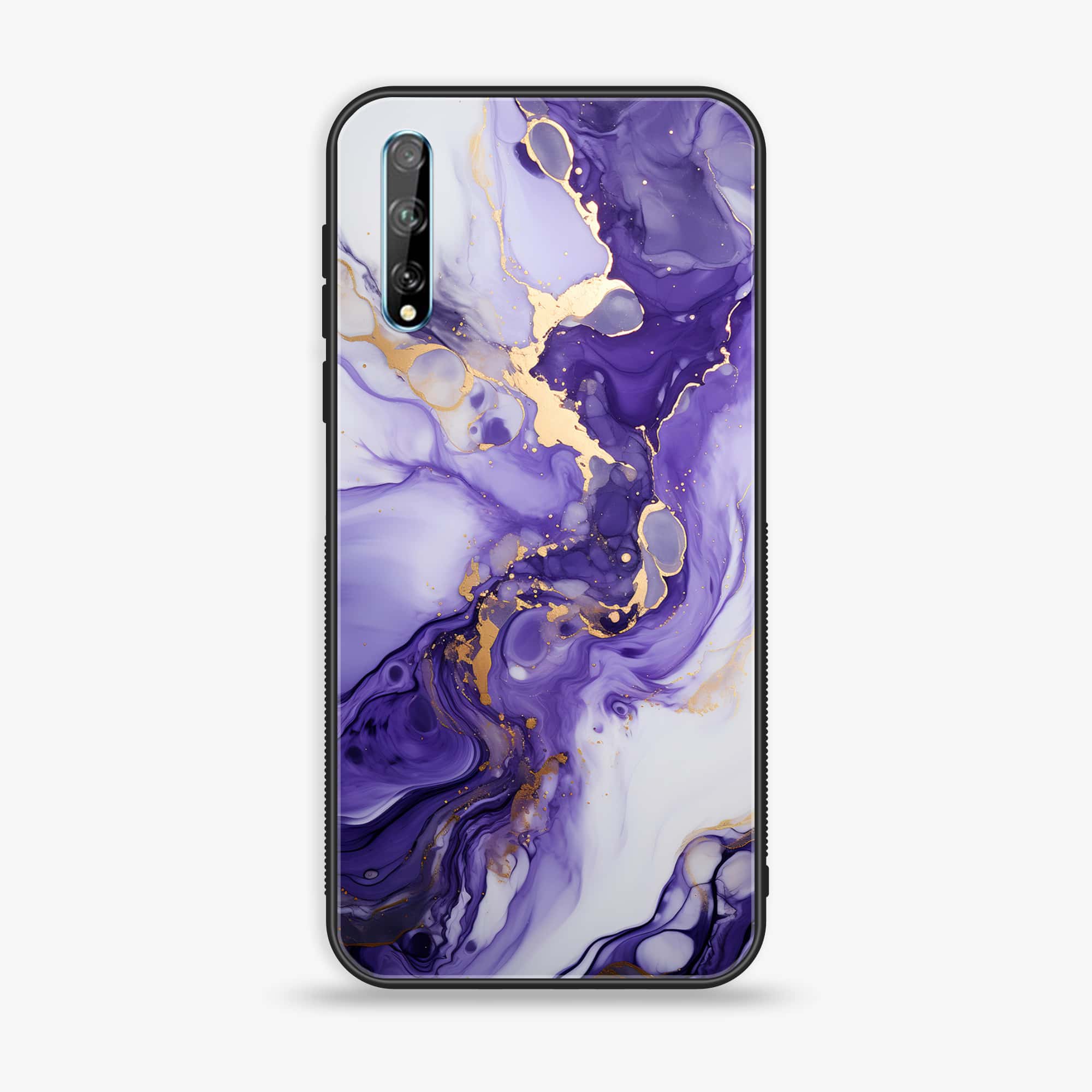 Huawei Y8p - Liquid Marble 2.0 Series - Premium Printed Glass soft Bumper shock Proof Case