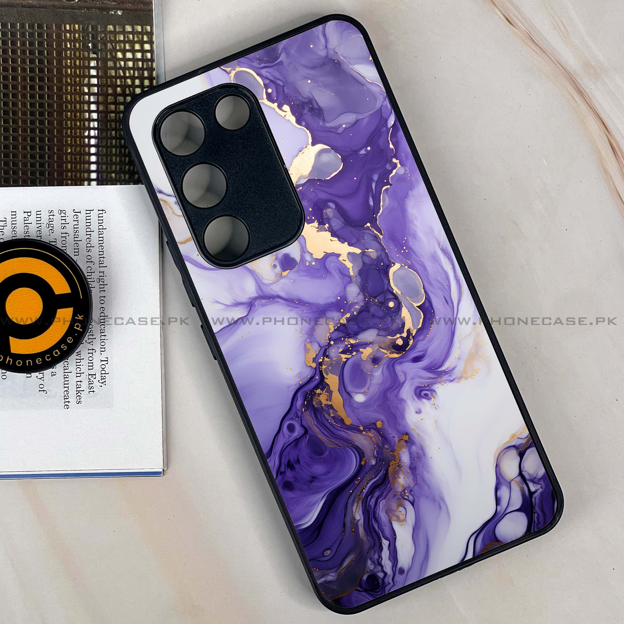 Vivo Y100 - Liquid Marble 2.0 Series - Premium Printed Glass soft Bumper shock Proof Case