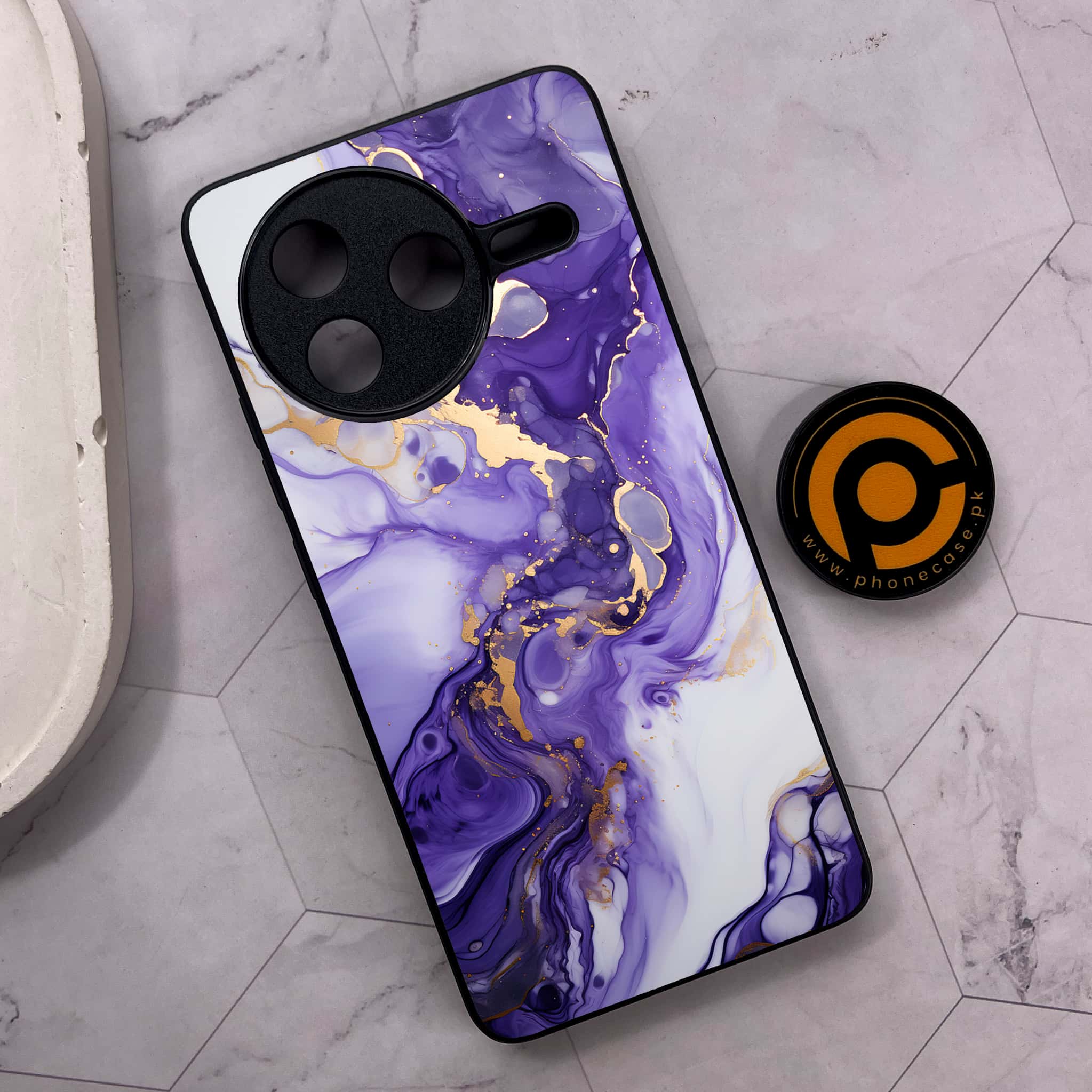 Xiaomi Poco F7 Pro 5G - Liquid Marble 2.0 Series - Premium Metal Printed soft Bumper shock Proof Case