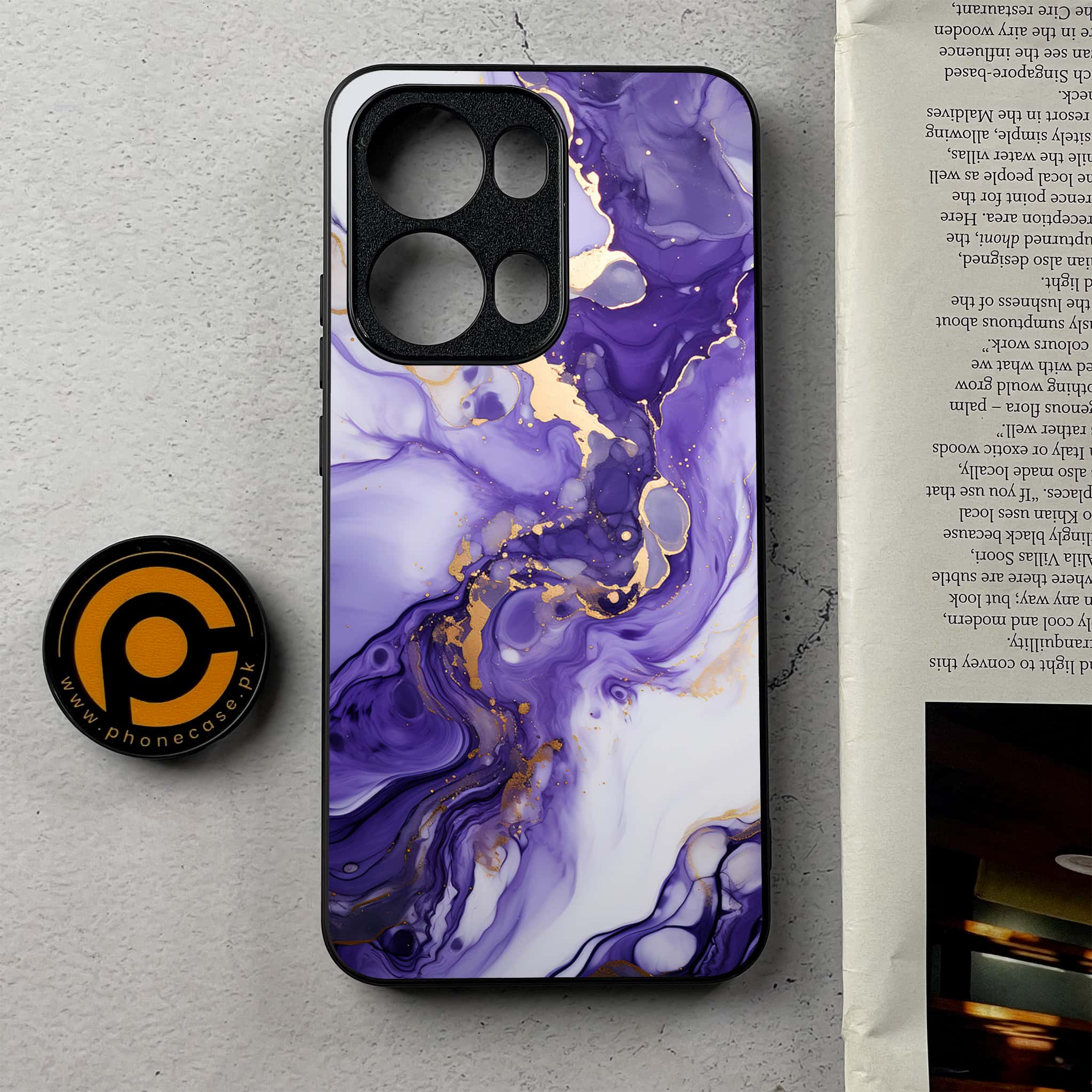 Oppo Reno 13 Pro -  Liquid Marble 2.0 Series - Premium Metal Printed Soft Bumper Shockproof Case