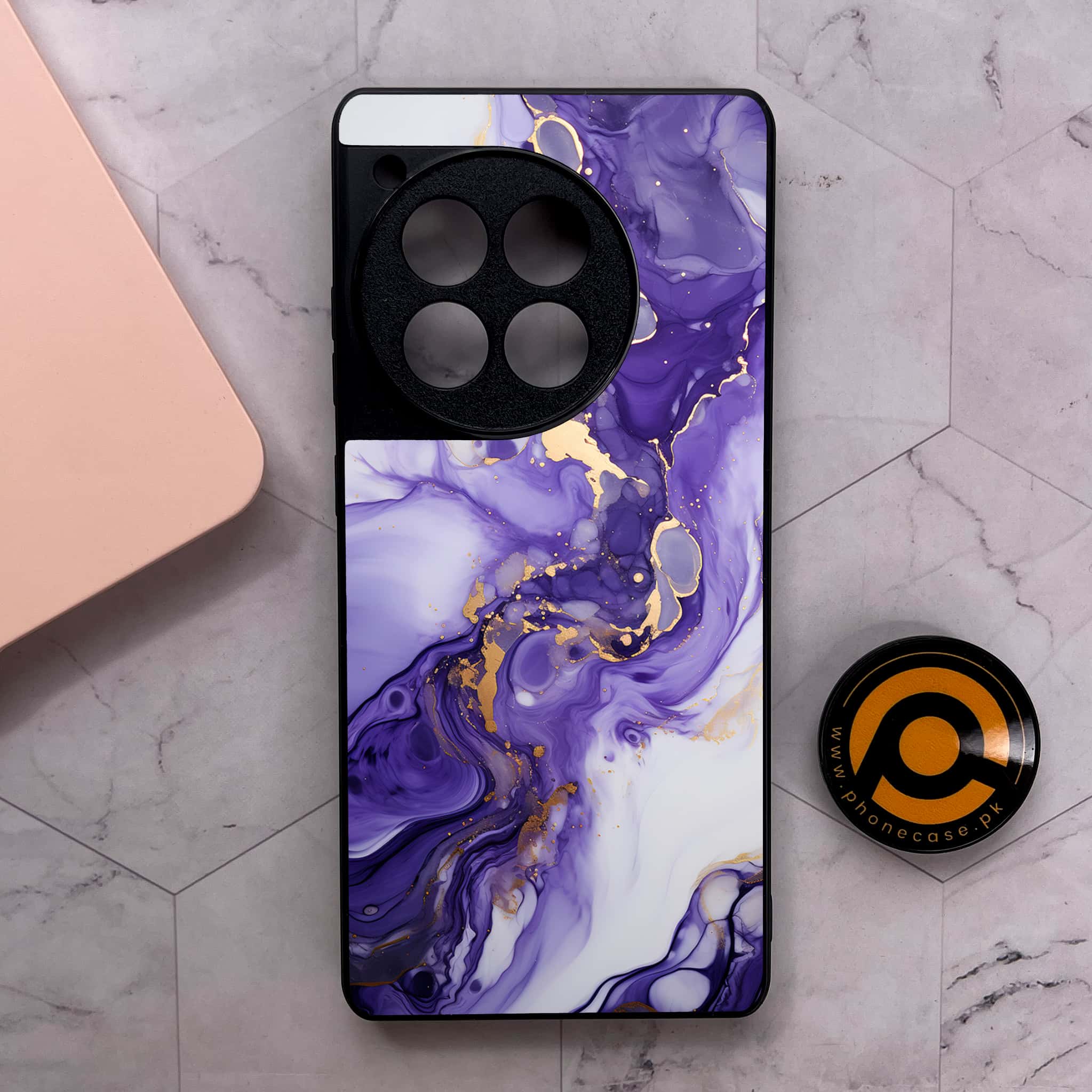 OnePlus 12R - Liquid Marble 2.0 Series - Premium Metal Printed soft Bumper shock Proof Case