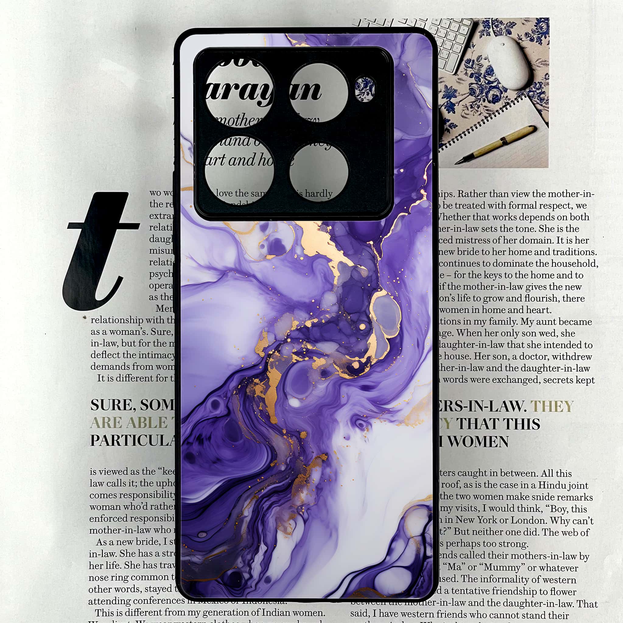 Infinix Note 40 Pro Plus - Liquid Marble 2.0 Series - Premium Metal Printed soft Bumper shock Proof Case