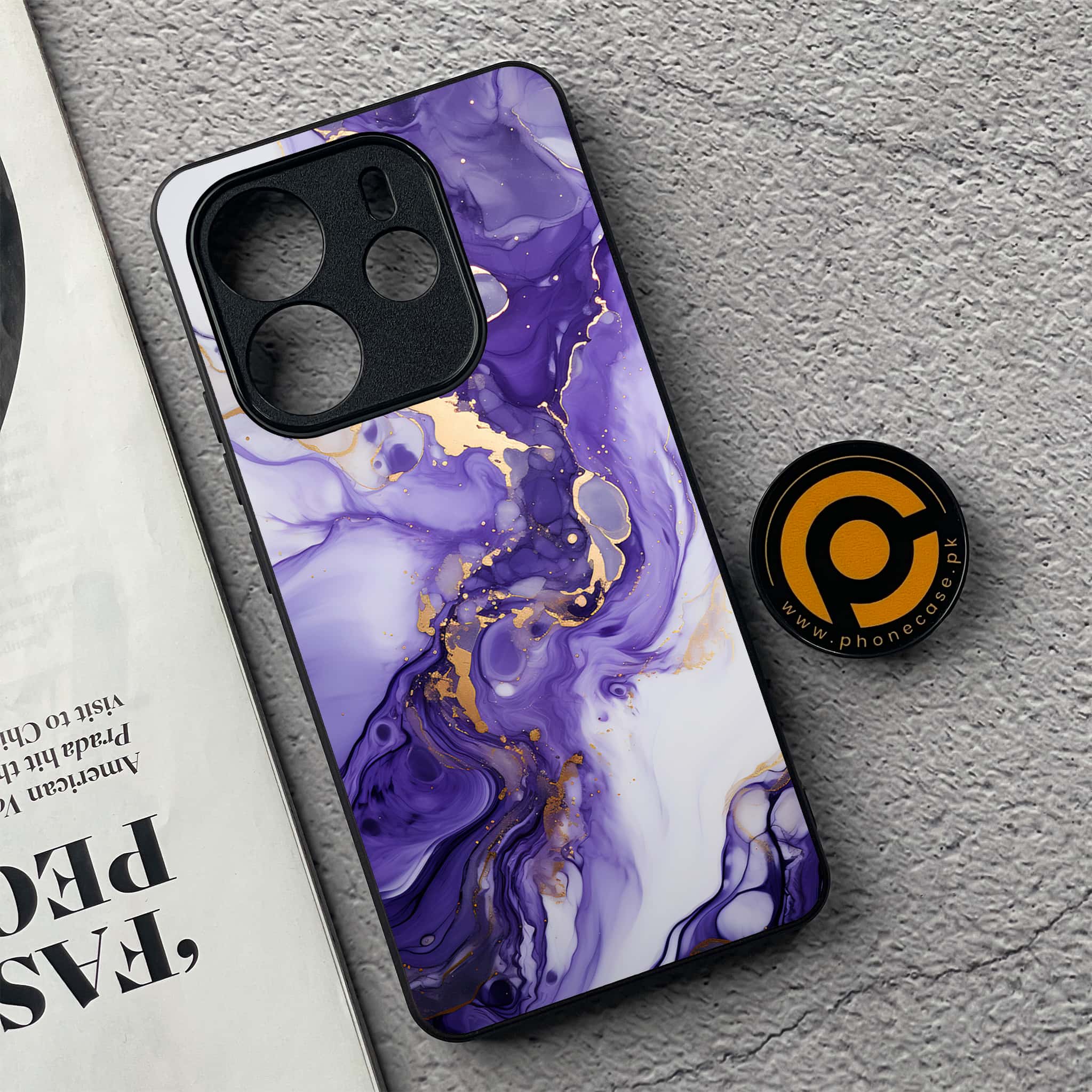 Xiaomi Redmi Note 14 - Liquid Marble 2.0 Series - Premium Printed Glass soft Bumper shock Proof Case