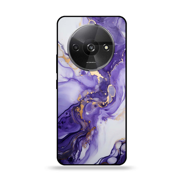 Xiaomi Redmi A3 - Liquid Marble 2.0 Series - Premium Printed Glass soft Bumper shock Proof Case
