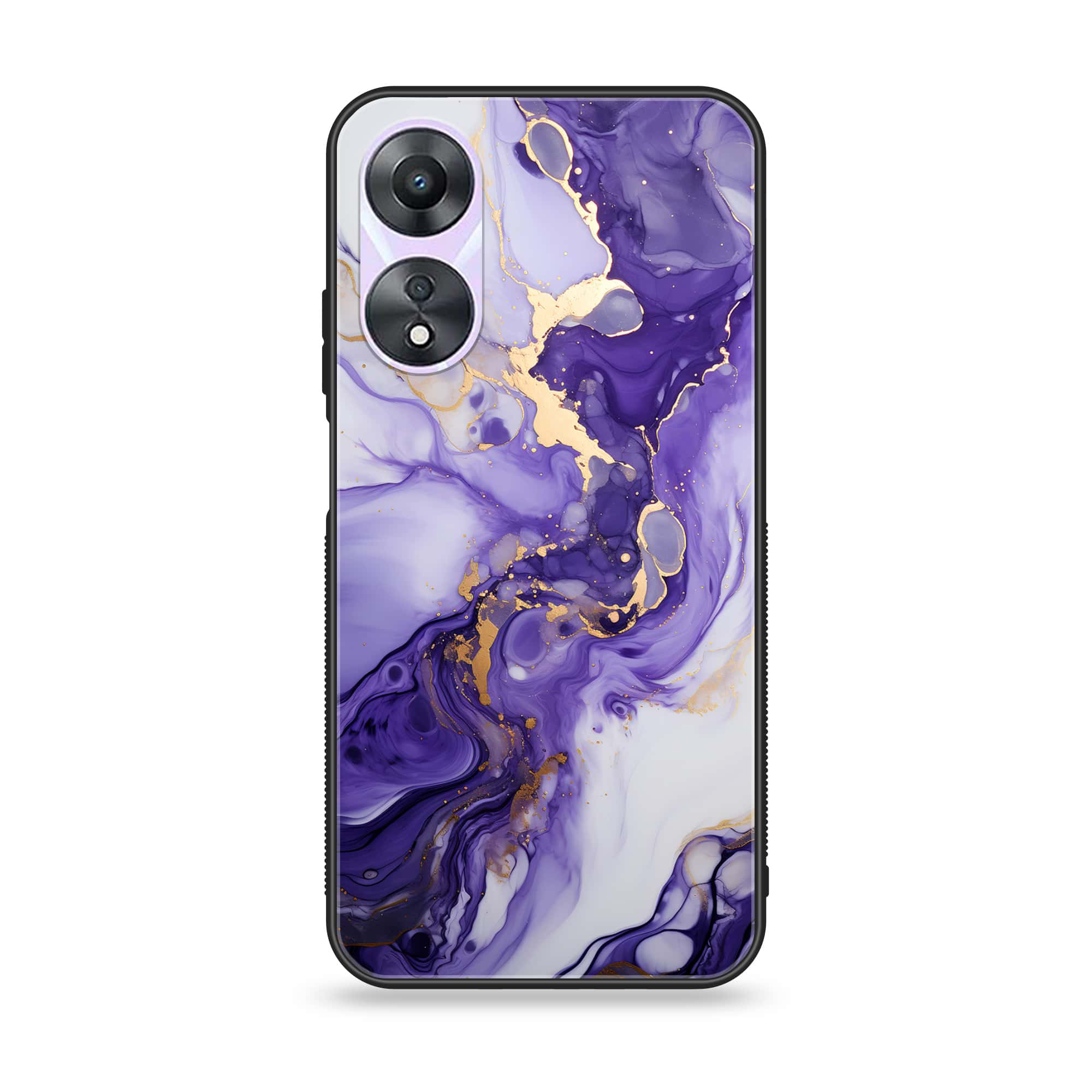 Oppo A78 4G - Liquid Marble 2.0 Series - Premium Printed Glass soft Bumper shock Proof Case