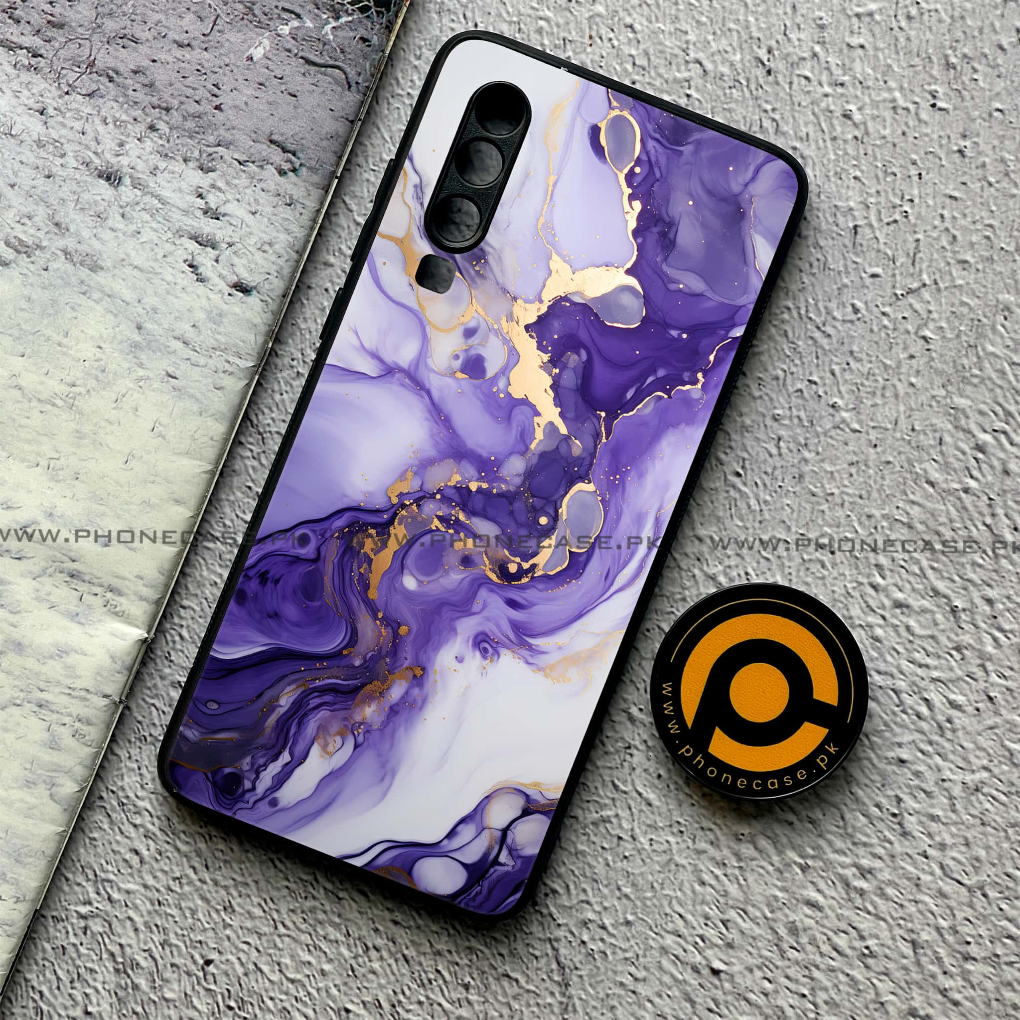 Huawei P30 - Liquid Marble 2.0 Series - Premium Printed Glass soft Bumper shock Proof Case