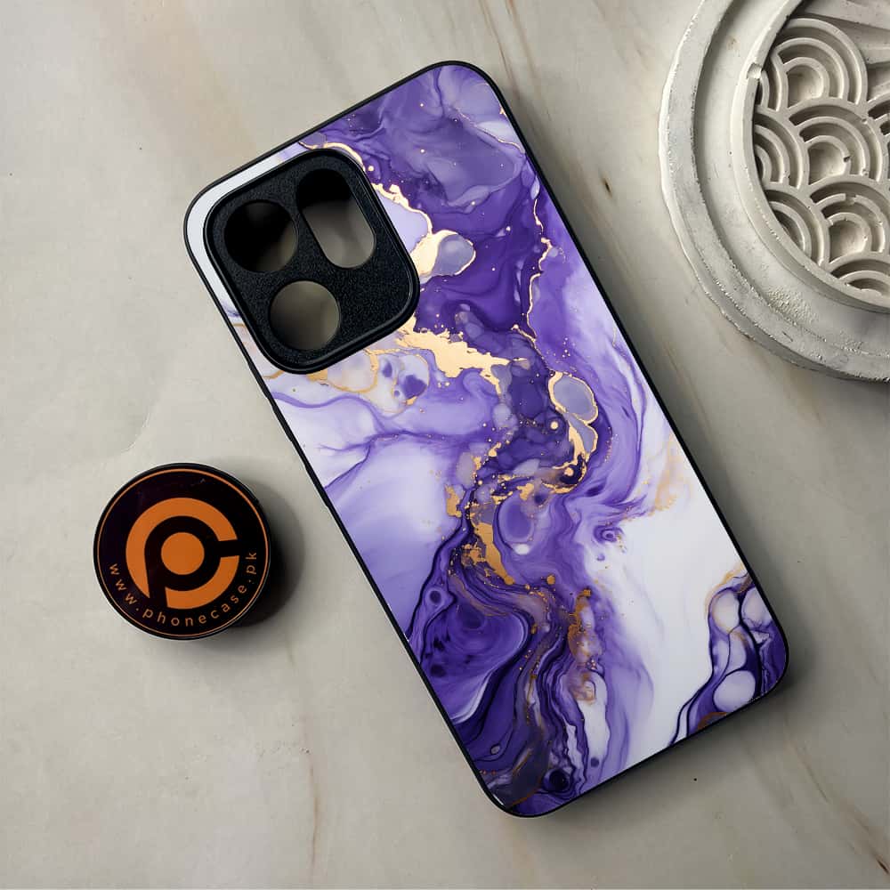 Oppo Reno 14F - Liquid Marble 2.0 Series - Premium Metal Printed Soft Bumper Shockproof Case
