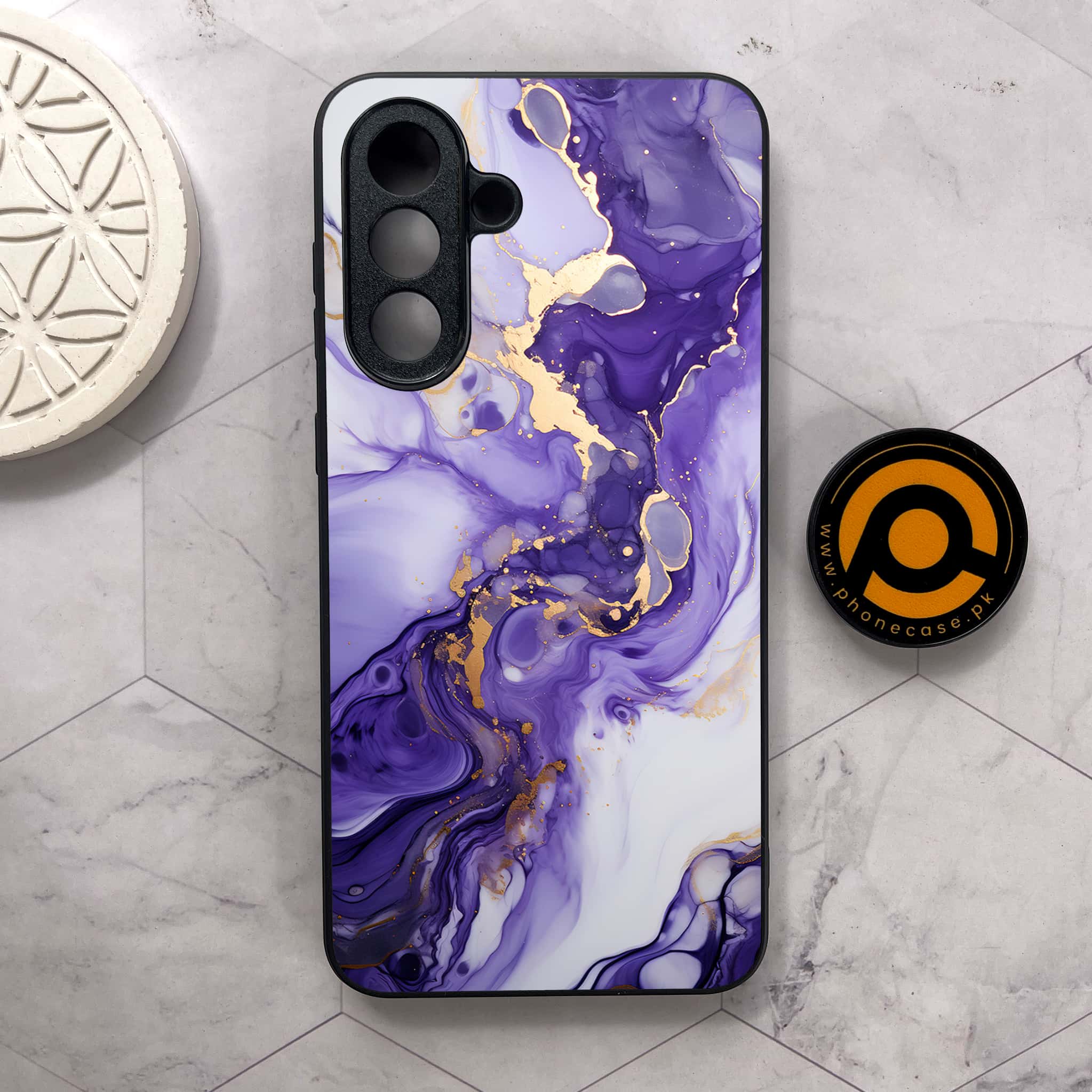 Samsung Galaxy A36 5G - Liquid Marble 2.0 Series - Premium Metal Printed soft Bumper shock Proof Case