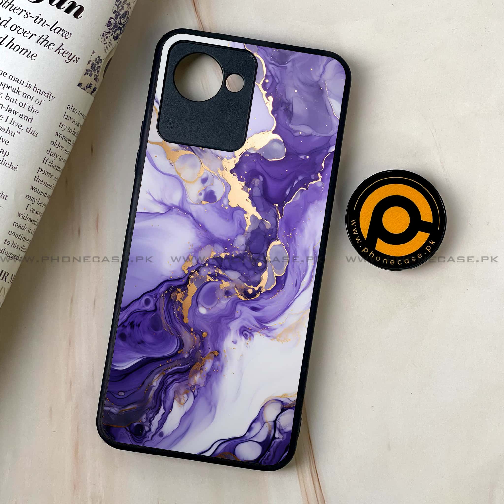 Realme C30 - Liquid Marble 2.0 Series - Premium Printed Glass soft Bumper shock Proof Case