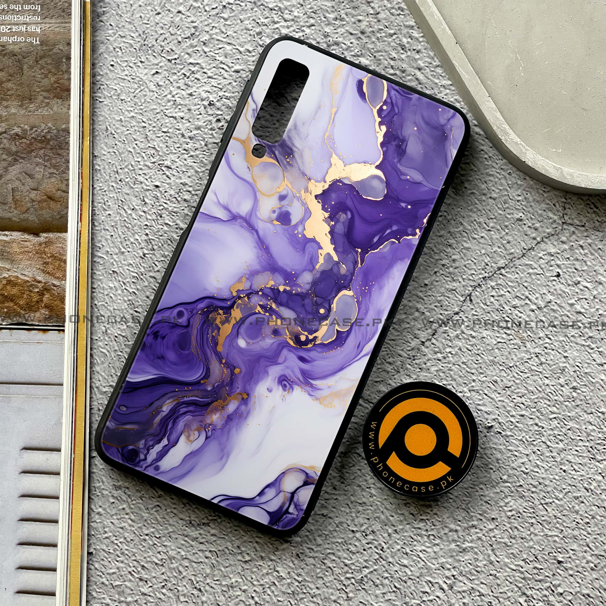 Galaxy A7 2018 - Liquid Marble 2.0 Series - Premium Printed Metal soft Bumper shock Proof Case