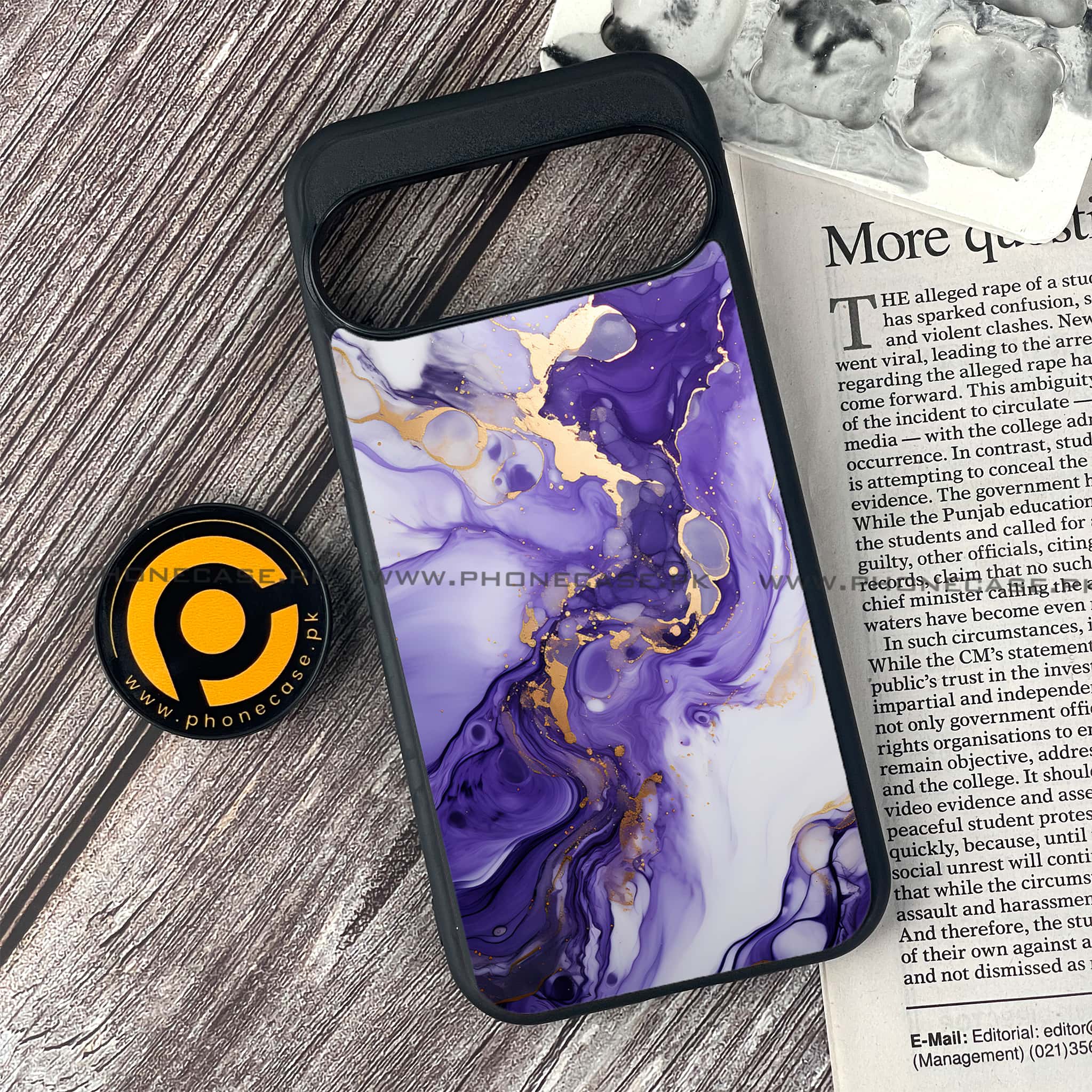 Google Pixel 9 - Liquid Marble 2.0 Series - Premium Metal Printed soft Bumper Shock Proof Case