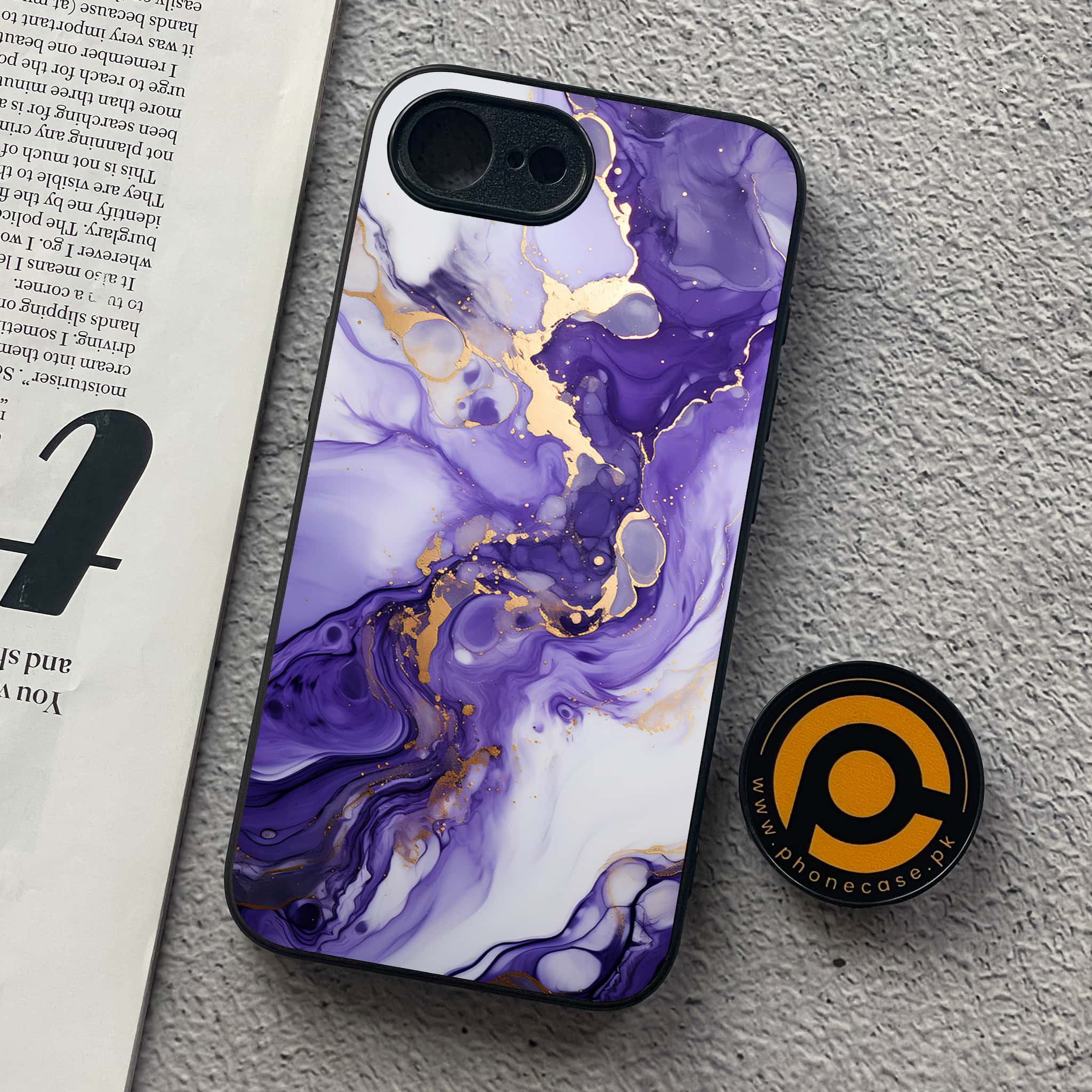 iPhone 16e - Liquid Marble 2.0 Series - Premium Metal  Printed soft Bumper shock Proof Case