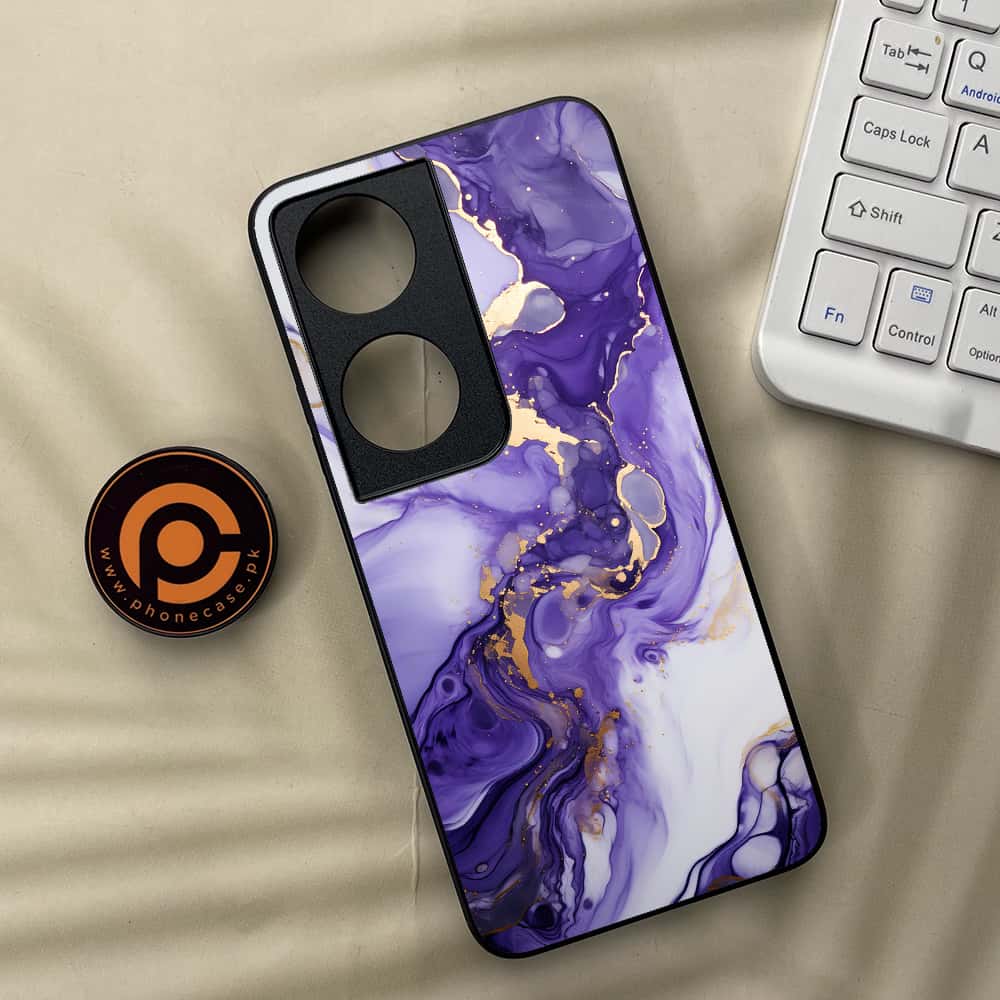 Honor X7b - Liquid Marble 2.0 Series - Premium Metal  Printed soft Bumper shock Proof Case