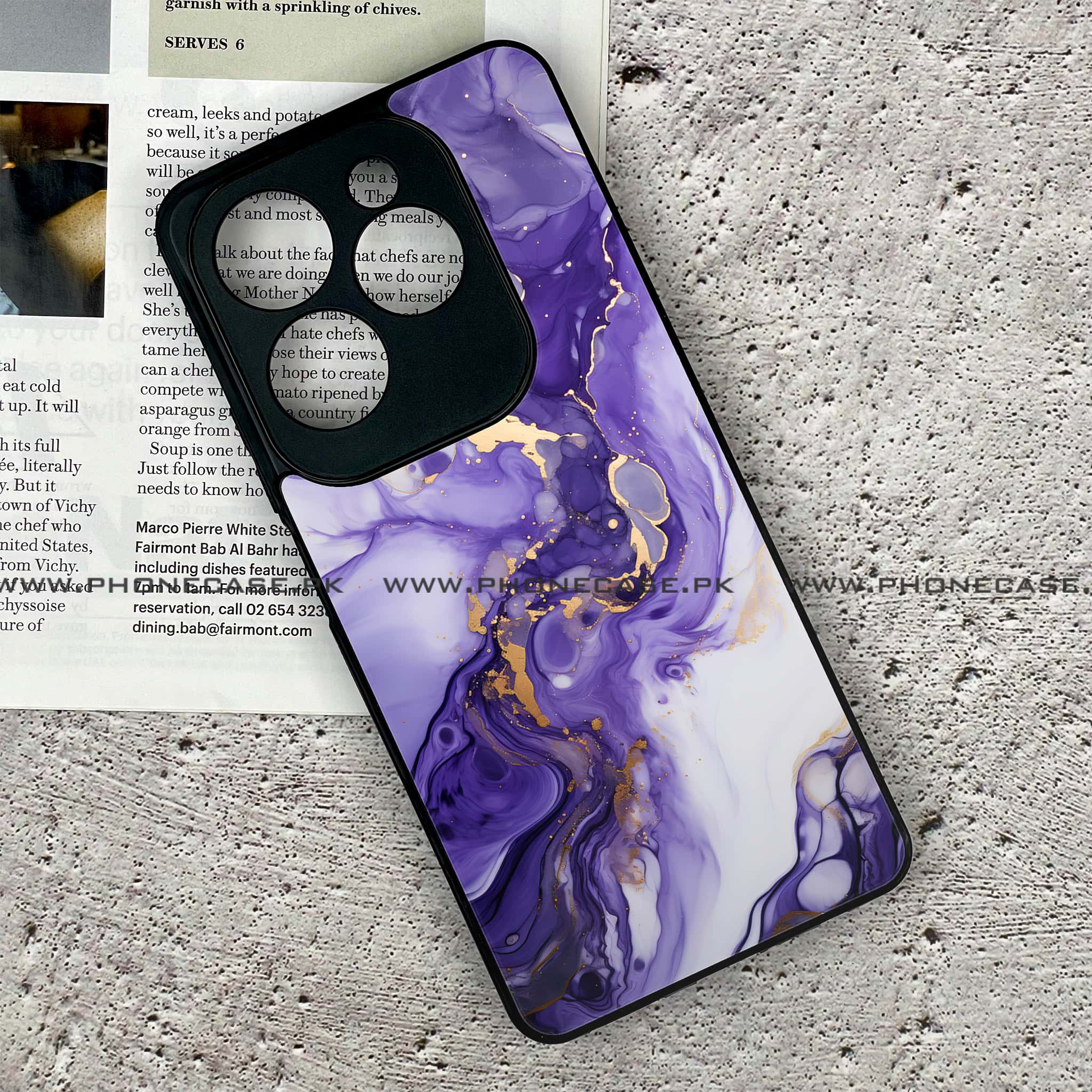 Infinix Hot 40 Pro - Liquid Marble 2.0 Series - Premium Printed Glass soft Bumper shock Proof Case