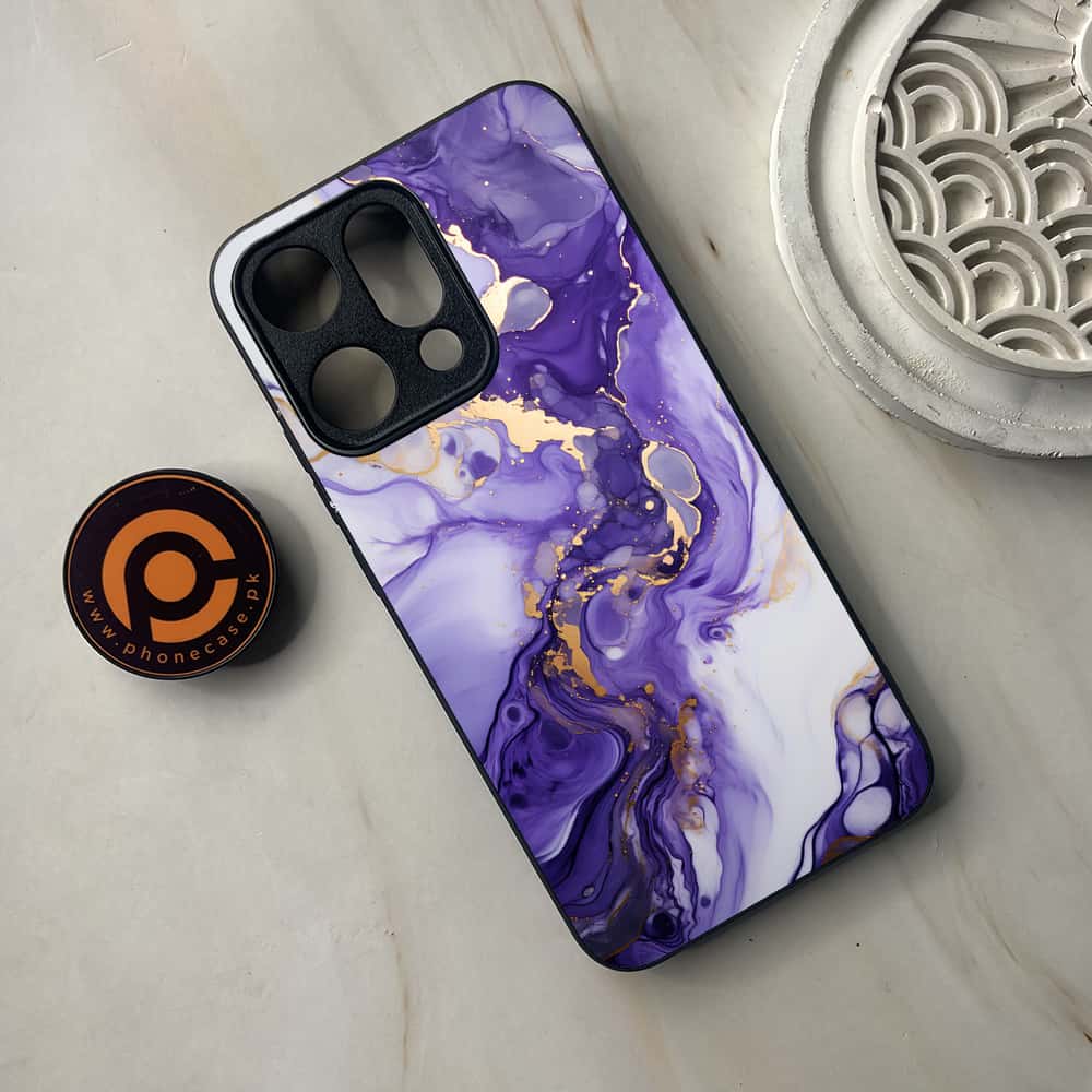 Oppo Reno 14 5G - Liquid Marble 2.0 Series - Premium Metal Printed soft Bumper shock Proof Case