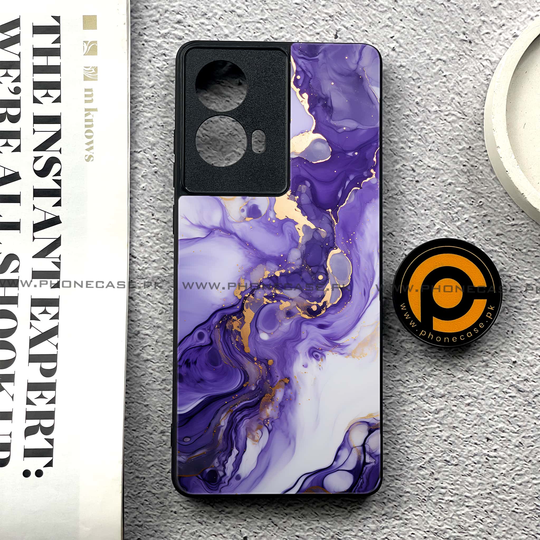Moto G85 - Liquid Marble 2.0 Series - Premium Printed Glass soft Bumper shock Proof Case