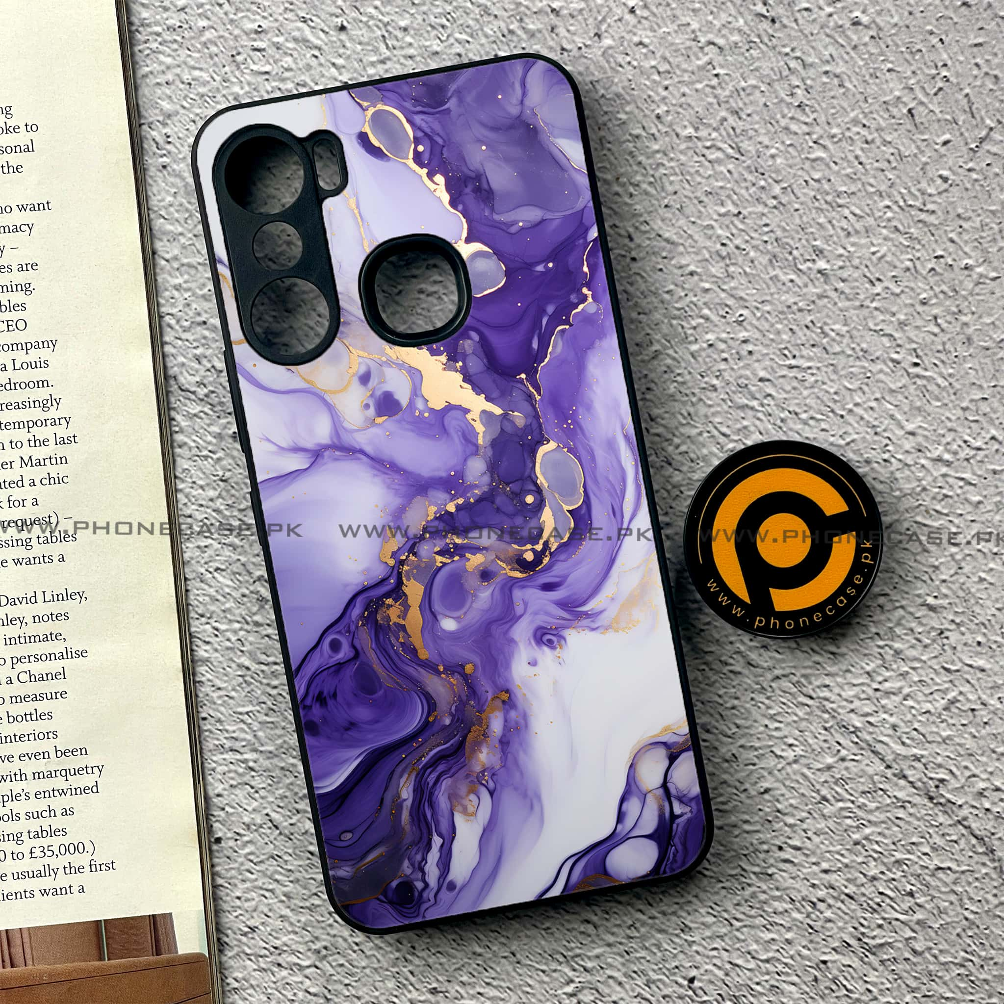 Infinix Hot 12 Pro - Liquid Marble 2.0 Series - Premium Printed Glass soft Bumper shock Proof Case