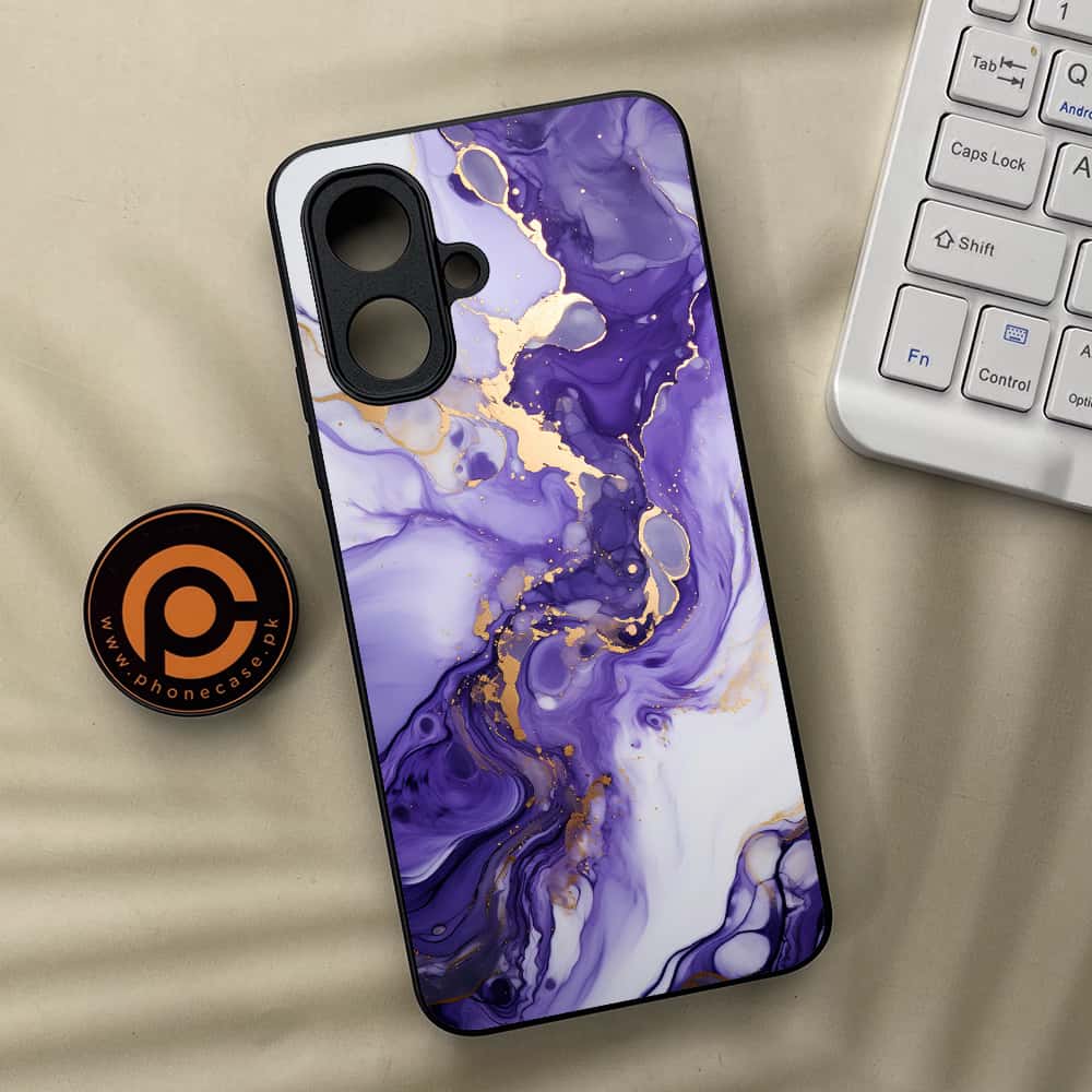 Tecno Spark Go 2 - Liquid Marble 2.0 Series - Premium Metal Printed soft Bumper Shock Proof Case