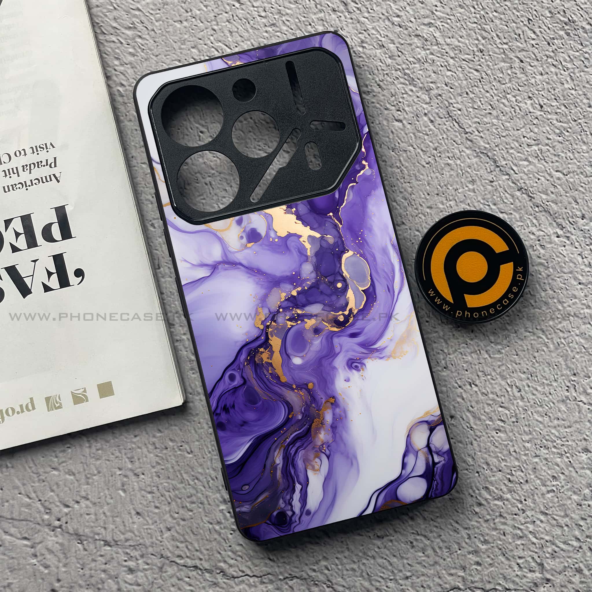 Tecno Pova 6 - Liquid Marble 2.0 Series - Premium Printed Glass soft Bumper shock Proof Case