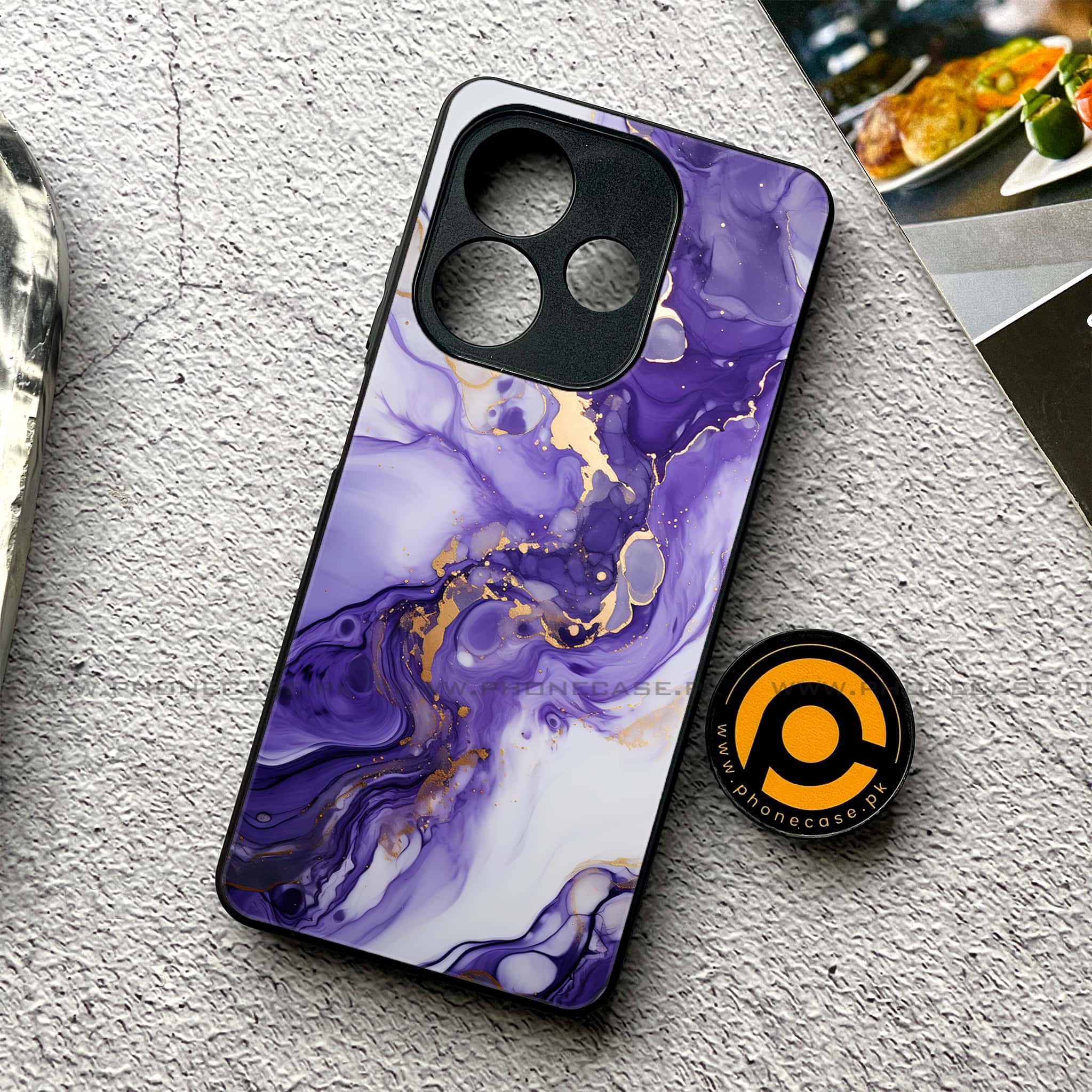Oppo A5 Pro - Liquid Marble 2.0 Series - Premium Metal Printed soft Bumper shock Proof Case