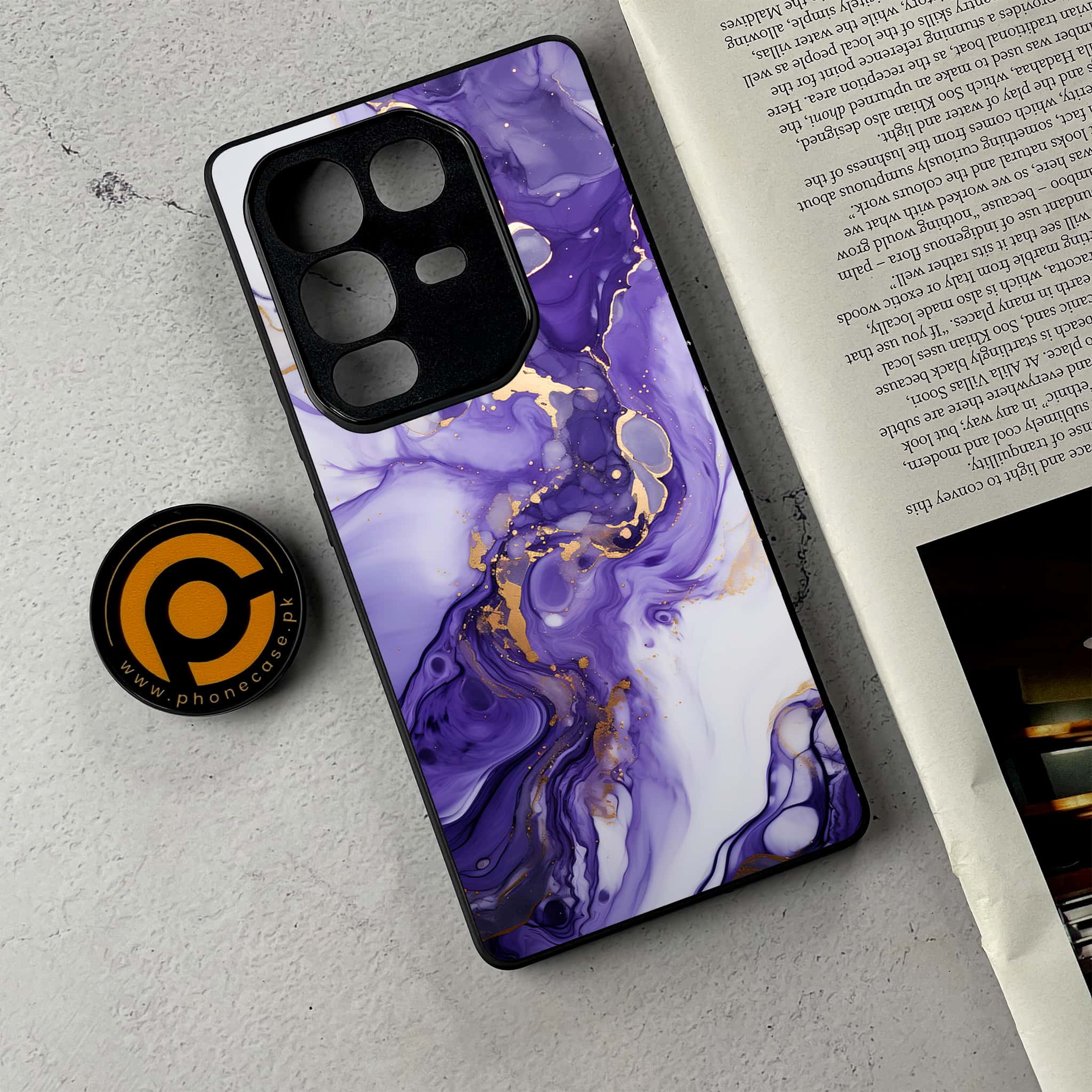 Infinix Note 50 Pro Plus - Liquid Marble 2.0 Series - Premium Metal Printed Soft Bumper Shockproof Case