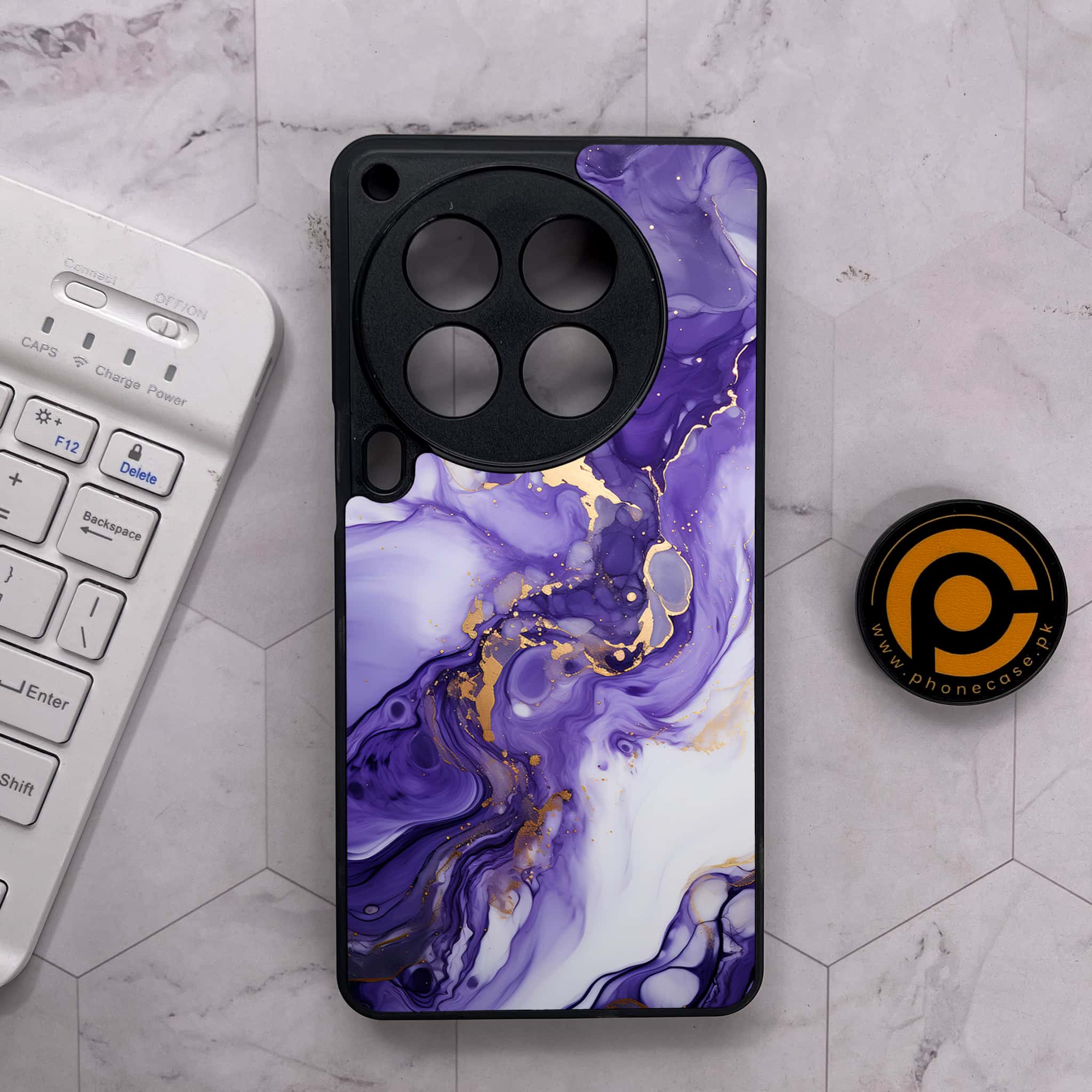 Tecno Camon 30 Premier - Liquid Marble 2.0 Series - Premium Metal Printed soft Bumper shock Proof Case