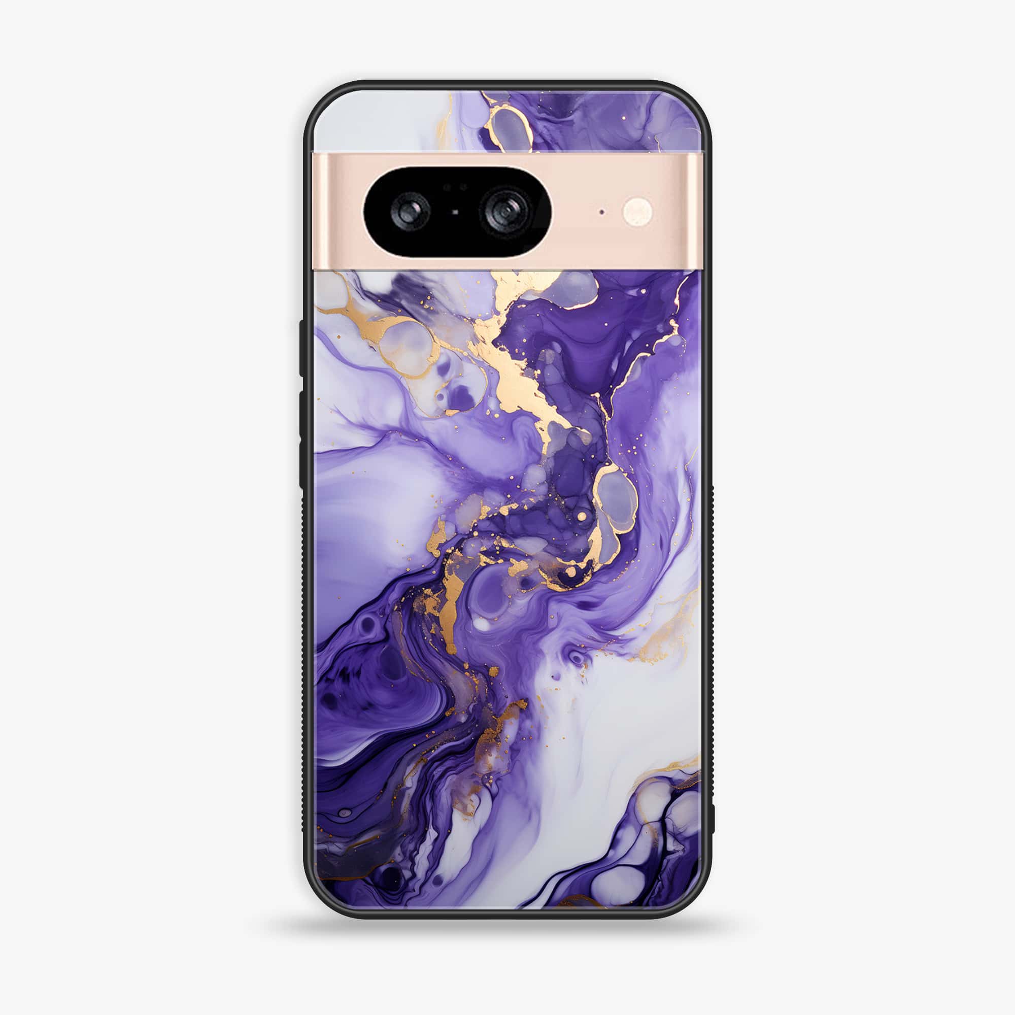 Google Pixel 8 - Liquid Marble 2.0 Series - Premium Metal Printed soft Bumper Shock Proof Case