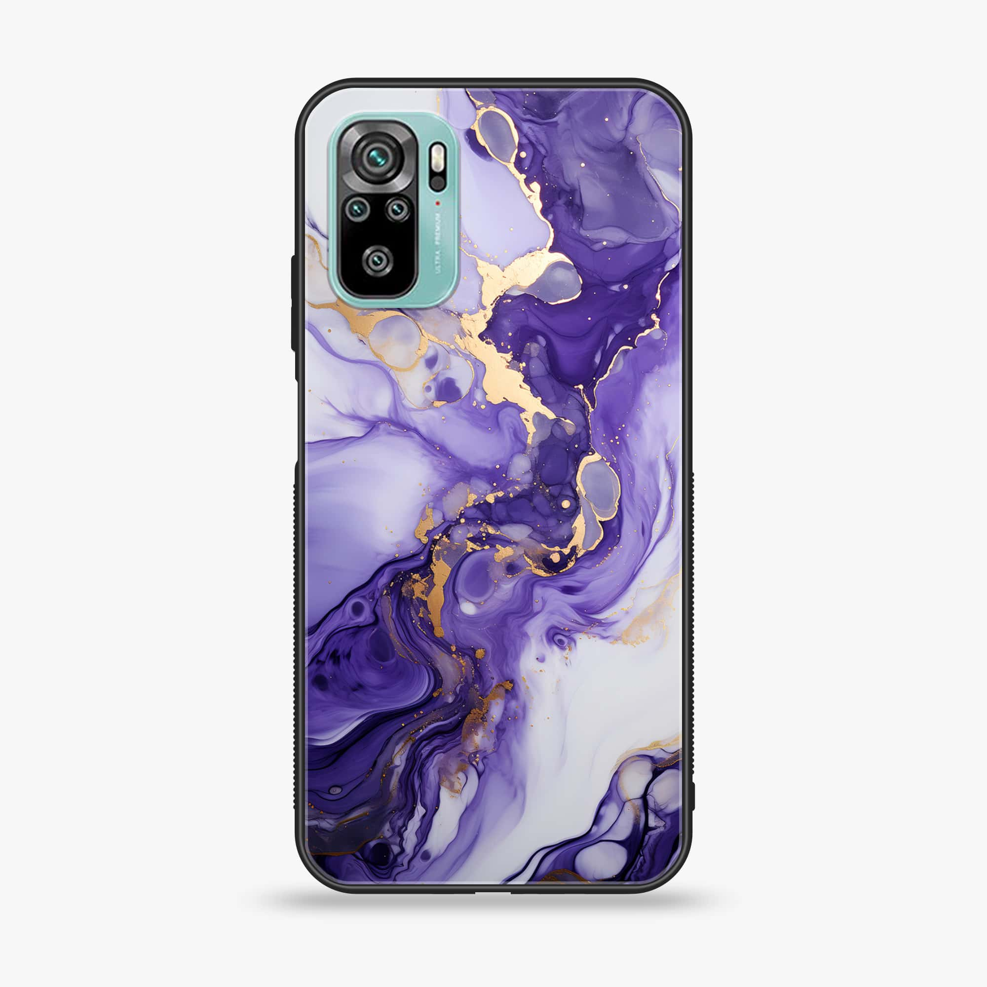 Xiaomi Redmi Note 10 - Liquid Marble 2.0 Series - Premium Printed Glass soft Bumper shock Proof Case